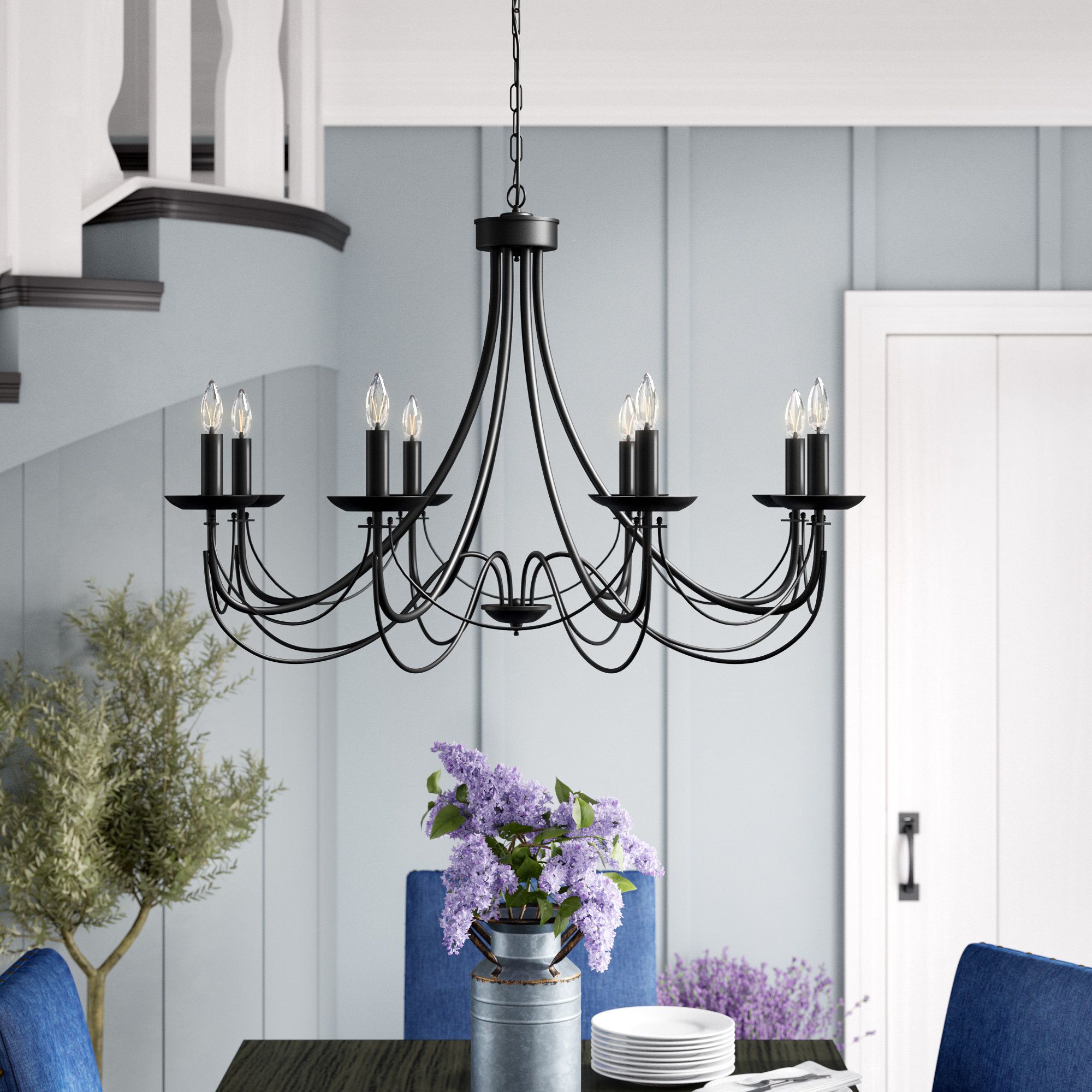 Ryckman Iron 8 Light Candle Style Chandelier Throughout Watford 6 Light Candle Style Chandeliers (View 20 of 30)