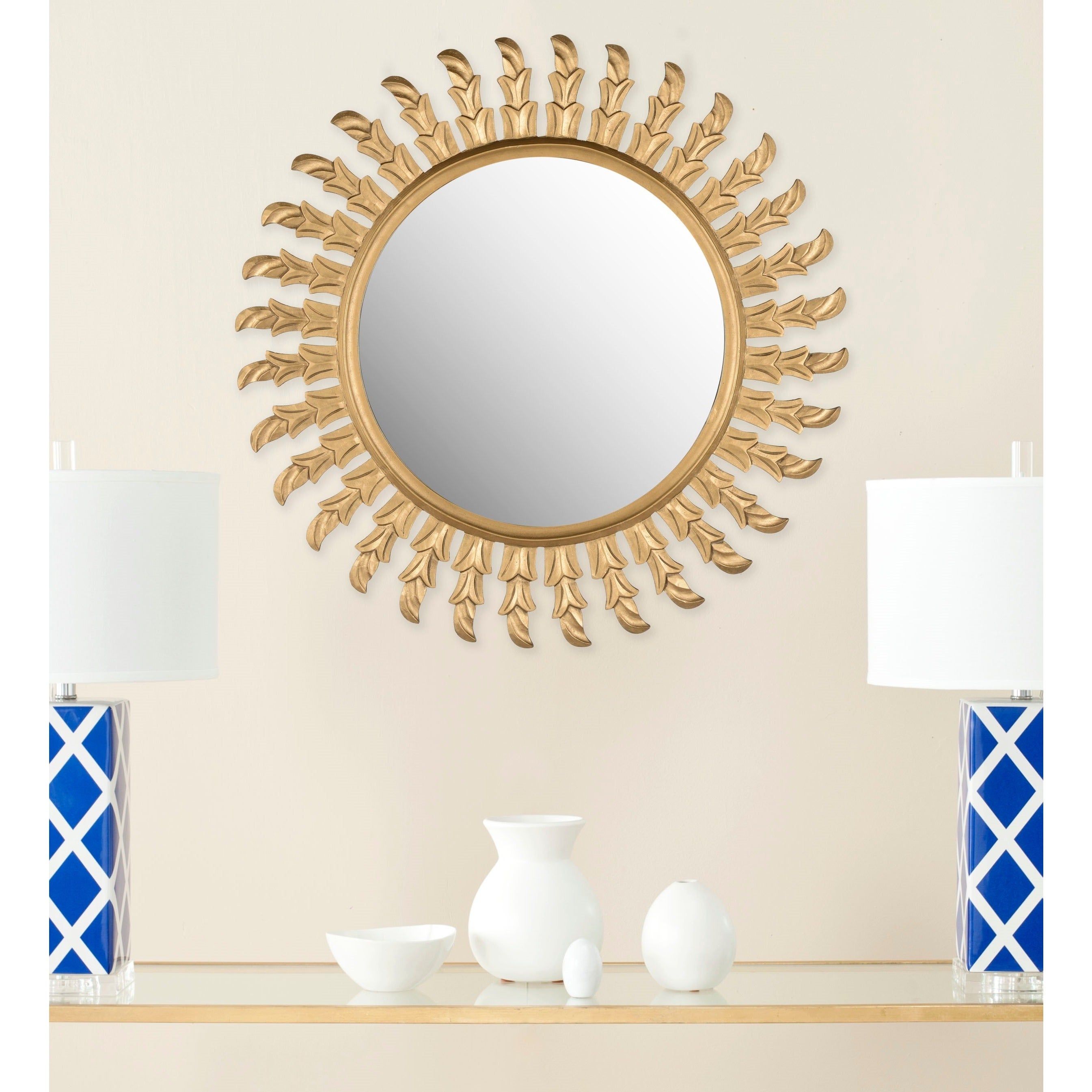 Safavieh Handmade Inca Gold 32 Inch Sunburst Mirror – 32" X 32" X  (View 18 of 30)