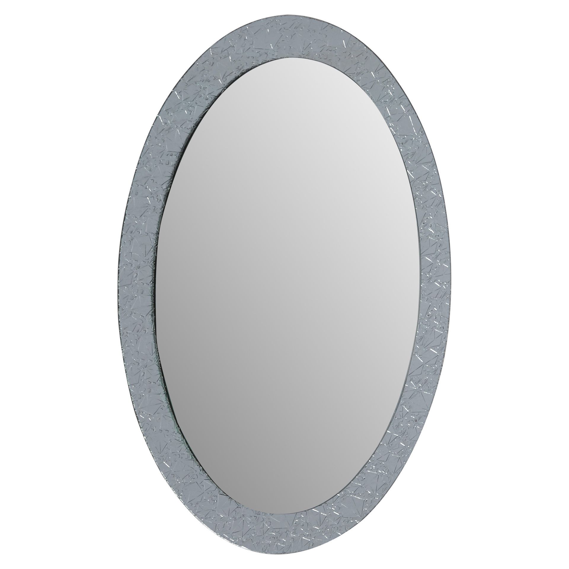 Sajish Oval Crystal Wall Mirror Regarding Point Reyes Molten Round Wall Mirrors (View 22 of 30)
