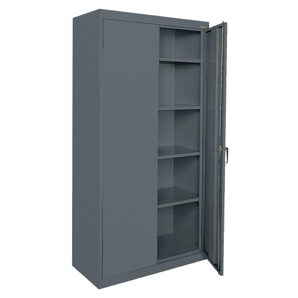 Sandusky Classic Series 36 In. W X 78 In. H X 24 In. D Storage Cabinet With  Adjustable Shelves In Charcoal Intended For Kara 4 Door Accent Cabinets (Photo 29 of 30)