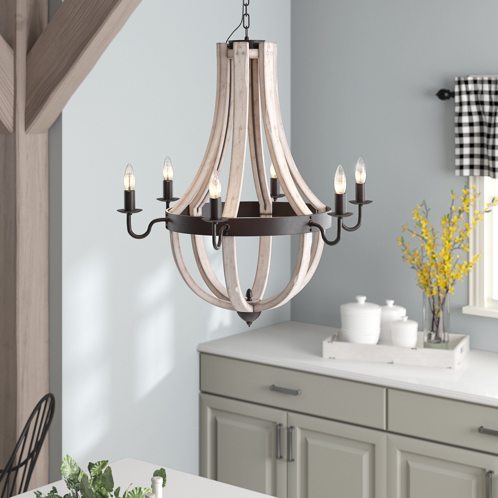 Shabby Chic Chandeliers | Wayfair Within Lynn 6 Light Geometric Chandeliers (View 18 of 30)