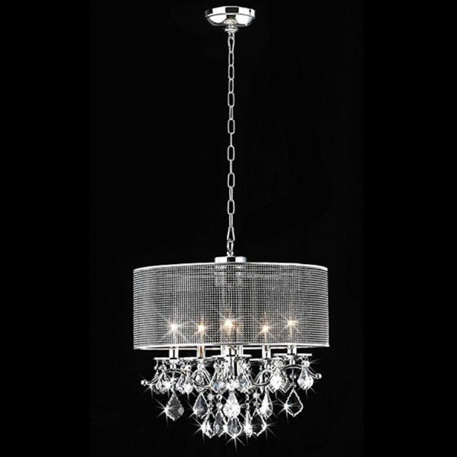 Shop Warehouse Of Tiffany 18 In W Chrome Crystal Accent Within Mckamey 4 Light Crystal Chandeliers (View 16 of 30)