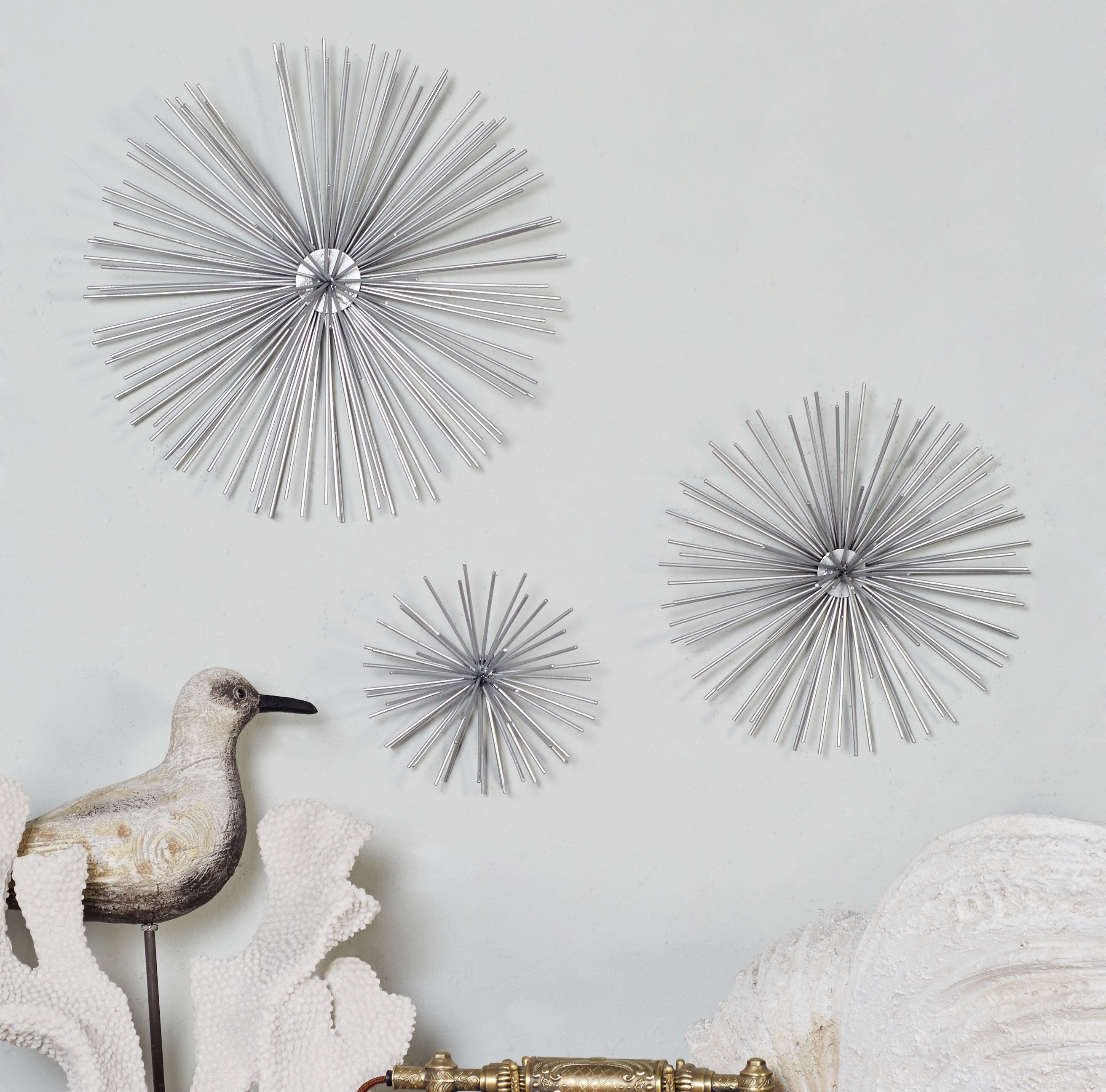 Silver Flower Wall Decor | Wayfair Within Three Flowers On Vine Wall Decor (View 29 of 30)