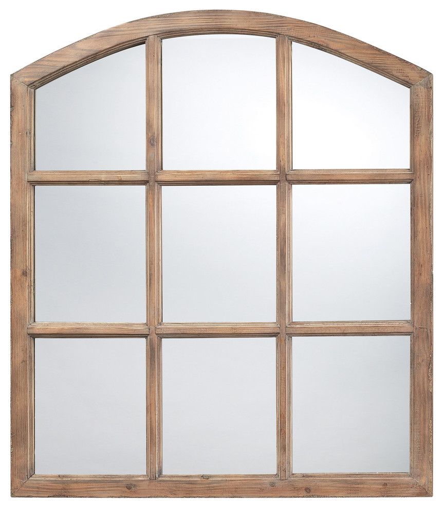 Sterling Industries Union 37x33 Arch Wood Wall Mirror, Faux Window Design Intended For Faux Window Wood Wall Mirrors (View 5 of 30)