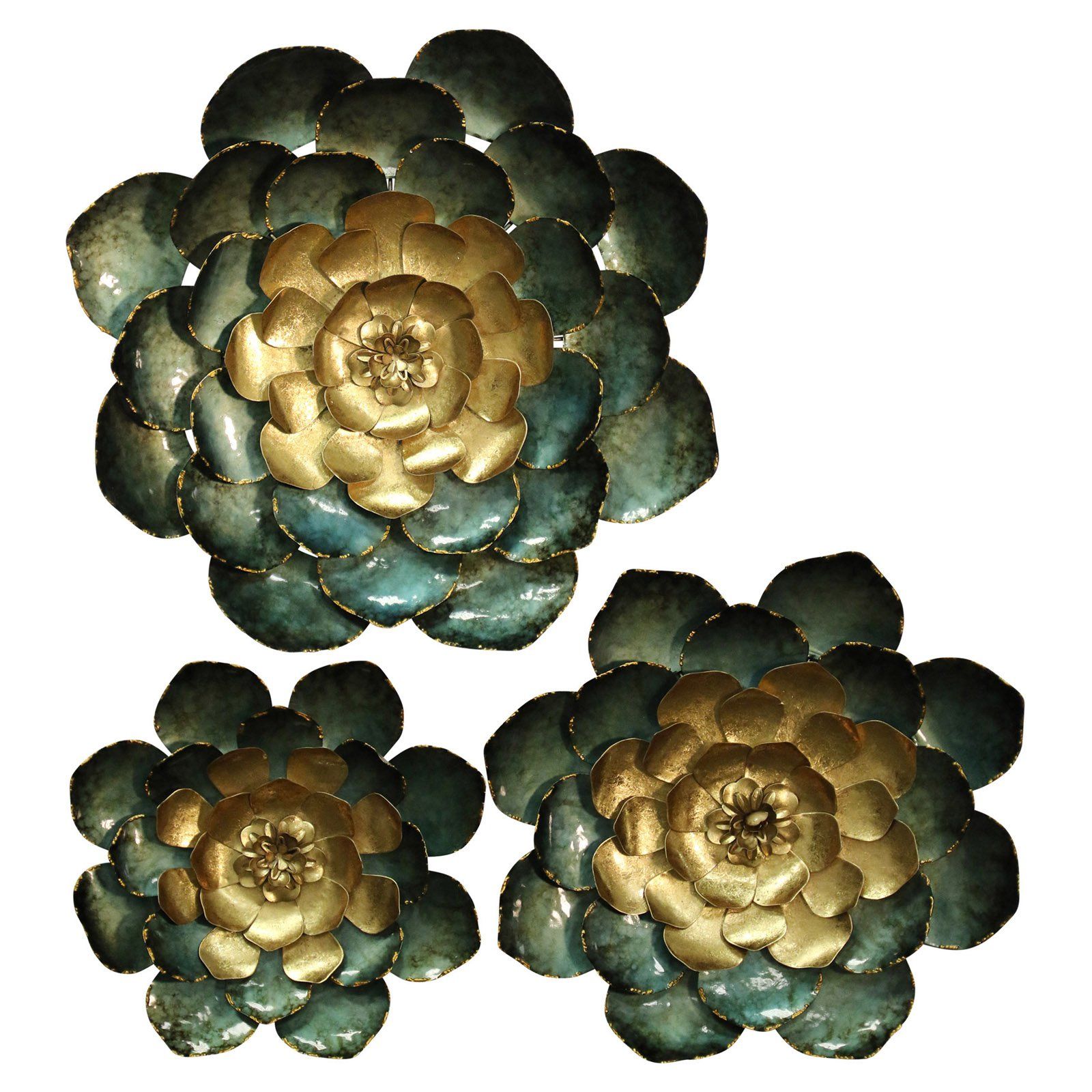 Stylecraft Metal Flower Wall Sculpture  Set Of 3 | Products Pertaining To Metal Flower Wall Decor (set Of 3) (Photo 9 of 30)