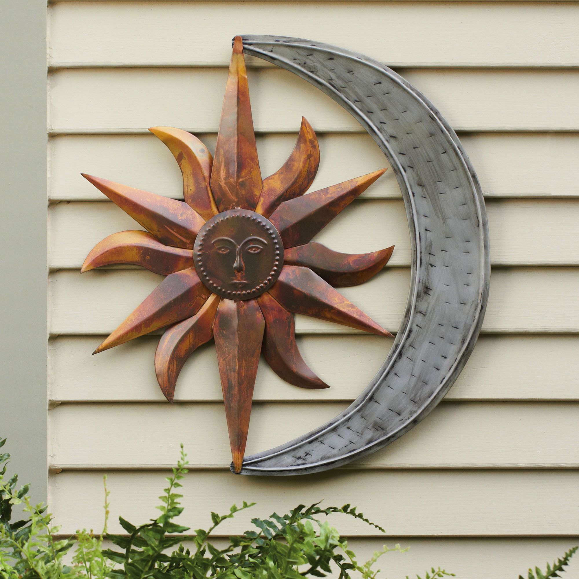 Sun And Moon Indoor Outdoor Metal Wall Art | Outdoor Decor With Regard To Recycled Moon And Sun Wall Decor (View 20 of 30)