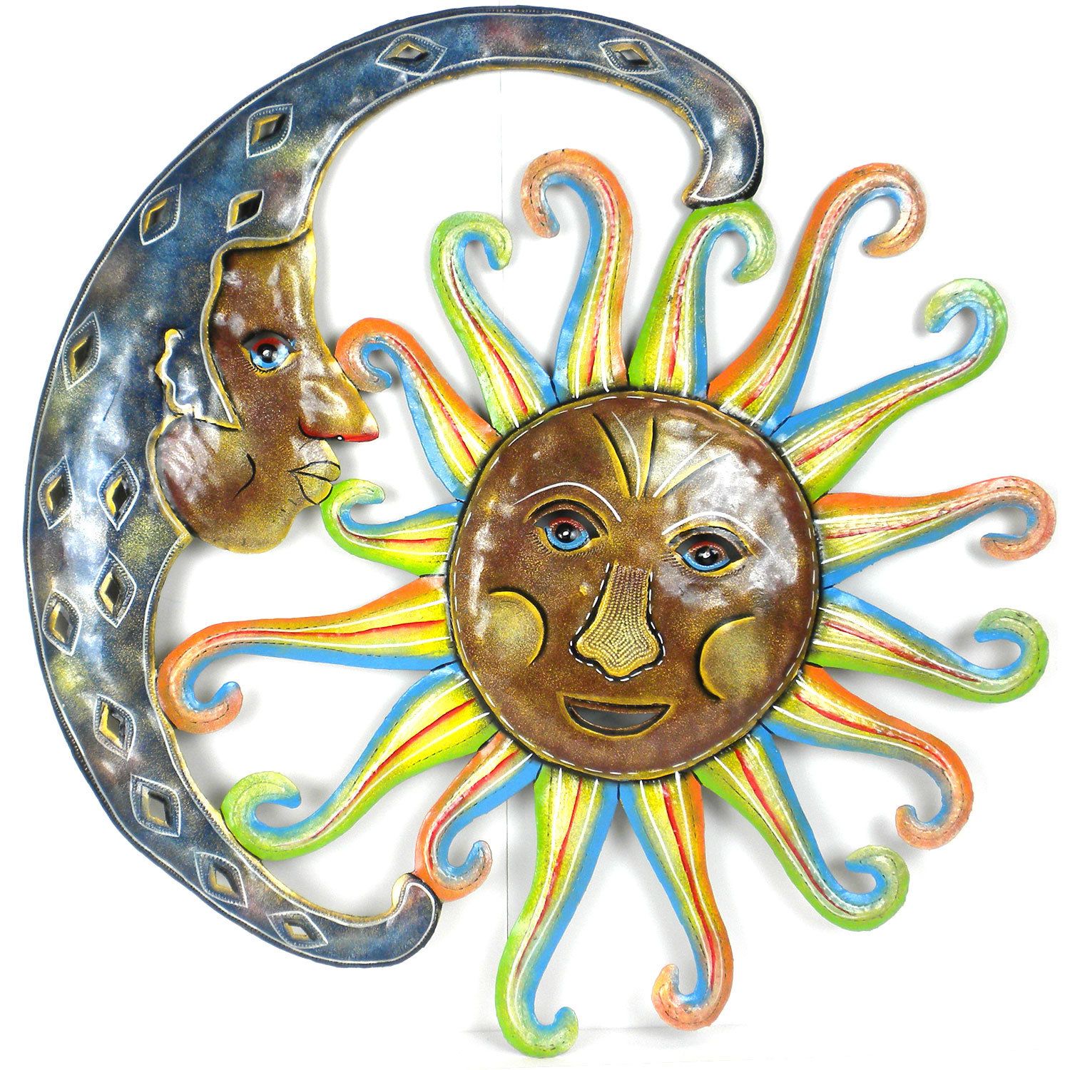 Sun And Moon Metal Wall Art | Wayfair.ca Intended For Recycled Moon And Sun Wall Decor (Photo 3 of 30)