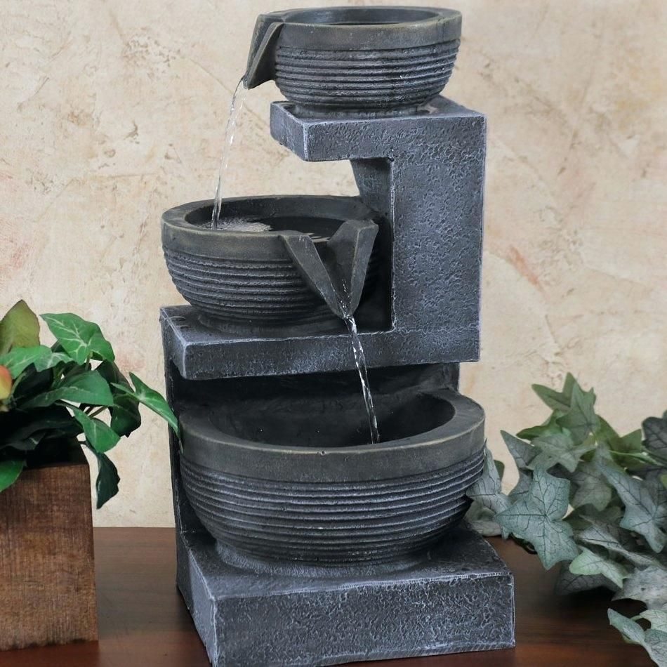 Tabletop Water Fountains World Menagerie Resin 3 Tier Inside Wall Decor By World Menagerie (Photo 29 of 30)