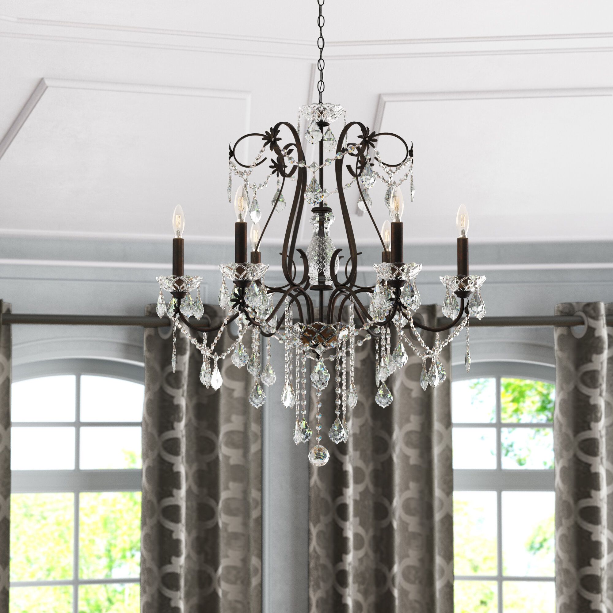 Thao 6 Light Candle Style Chandelier In Hesse 5 Light Candle Style Chandeliers (Photo 27 of 30)