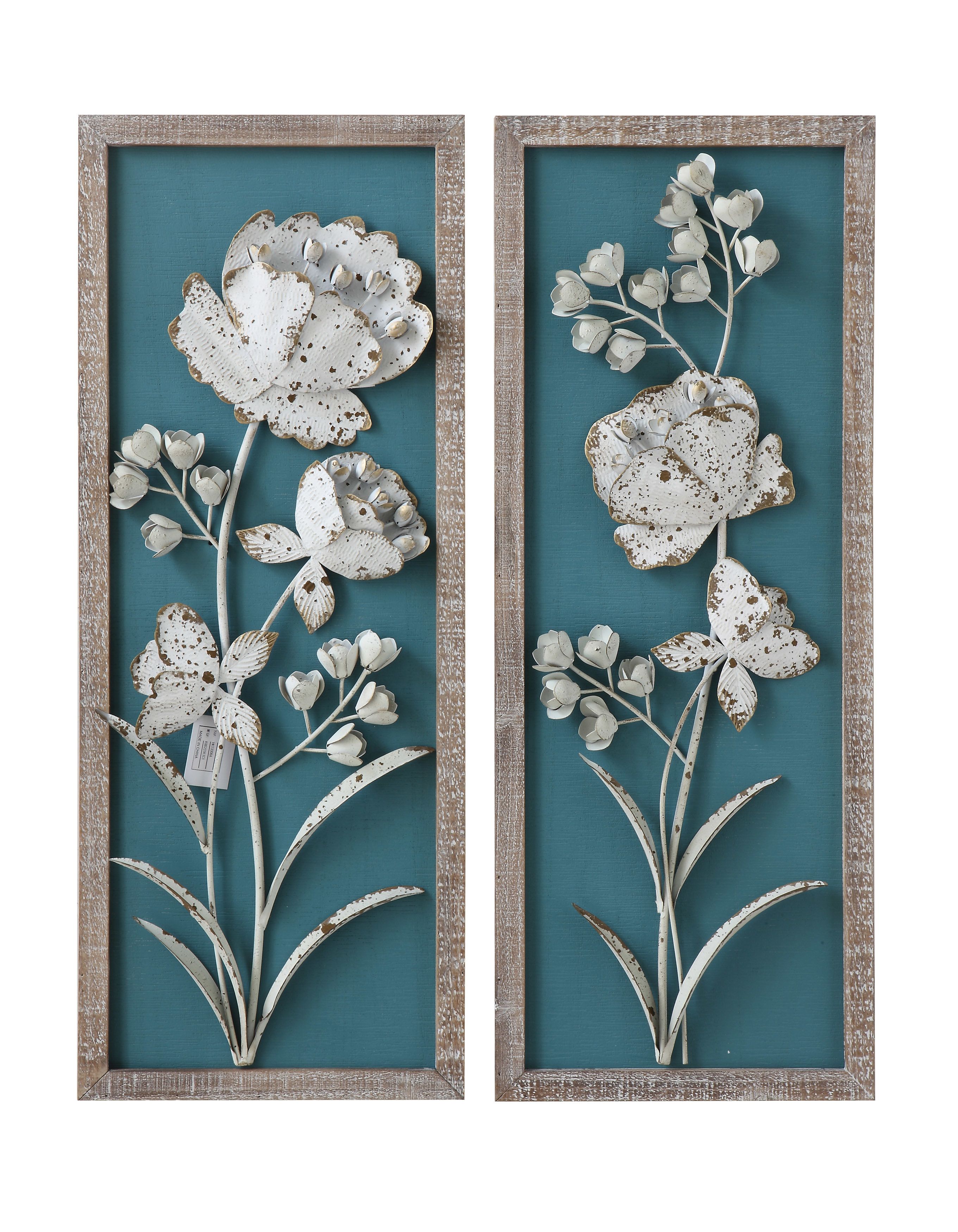 The Best Metal Flower Wall Decor (set Of 3) Within Mariposa 9 Piece Wall Decor (View 17 of 30)
