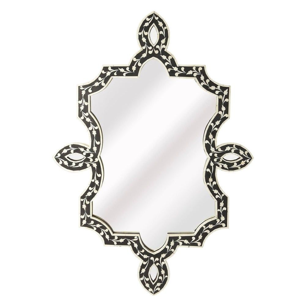 The Curated Nomad Marion Free Form Black Bone Inlay Wall Mirror Pertaining To Marion Wall Mirrors (View 15 of 30)