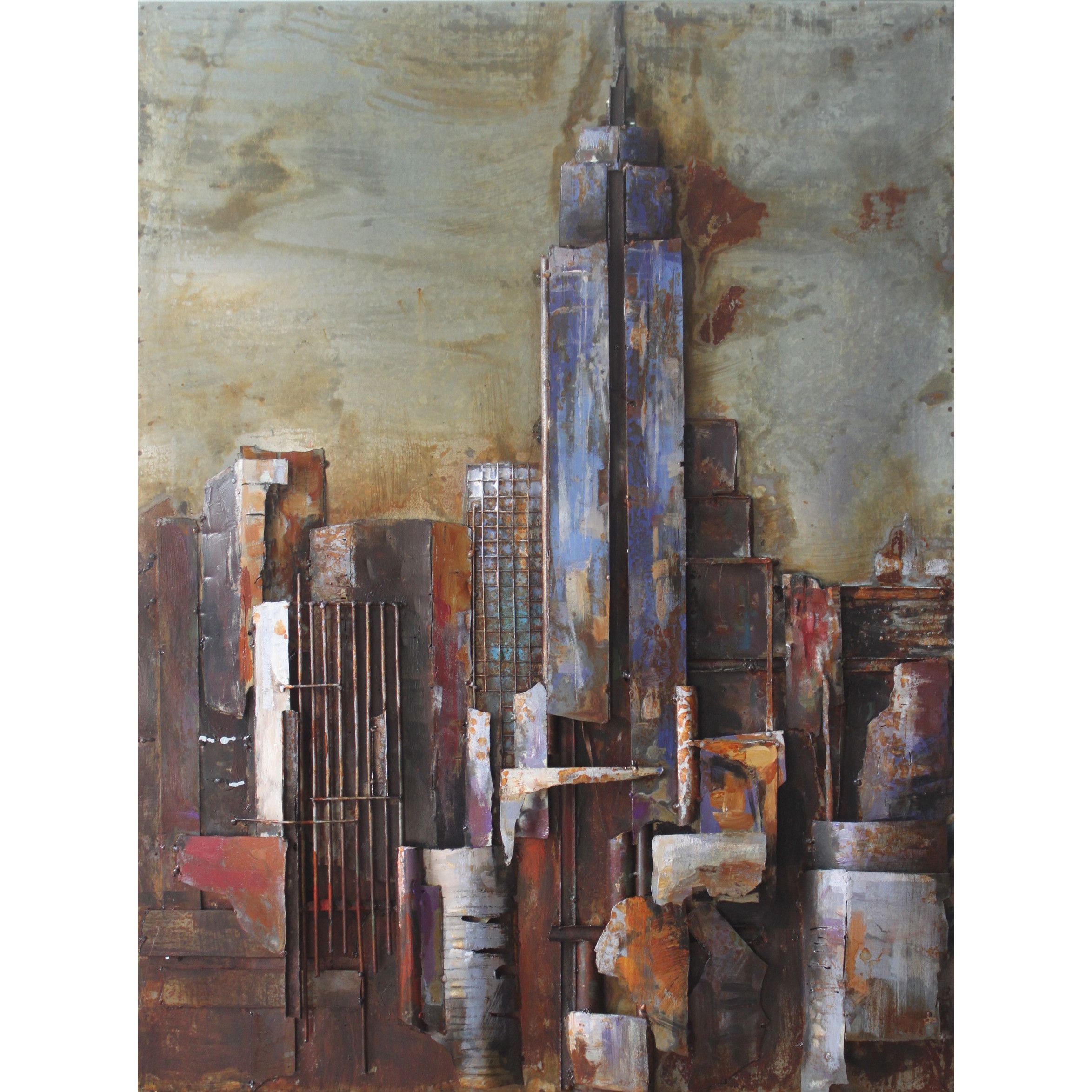 The Empire State Building" Mixed Media Iron Hand Painted Inside Mixed Media Iron Hand Painted Dimensional Wall Decor (Photo 28 of 30)