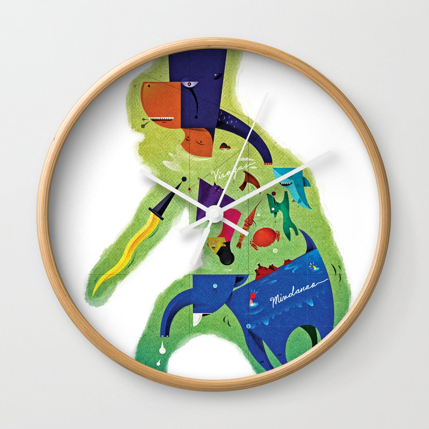 The Philippines As A Menagerie Wall Clock Regarding Wall Decor By World Menagerie (View 26 of 30)