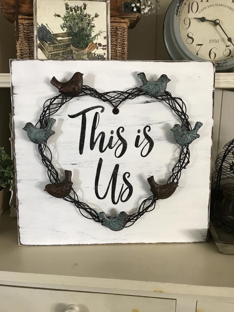 This Is Us Wall Plaque Unique Wall Decor Housewarming Gift Bird Decor Pertaining To This Is Us Wall Decor (Photo 5 of 30)