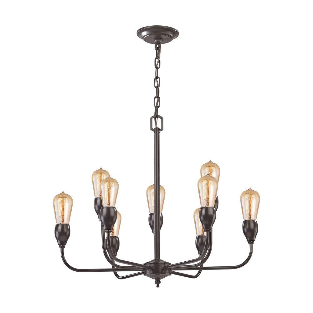Titan Lighting Vernon 9 Light Oil Rubbed Bronze Chandelier Throughout Giverny 9 Light Candle Style Chandeliers (View 30 of 30)