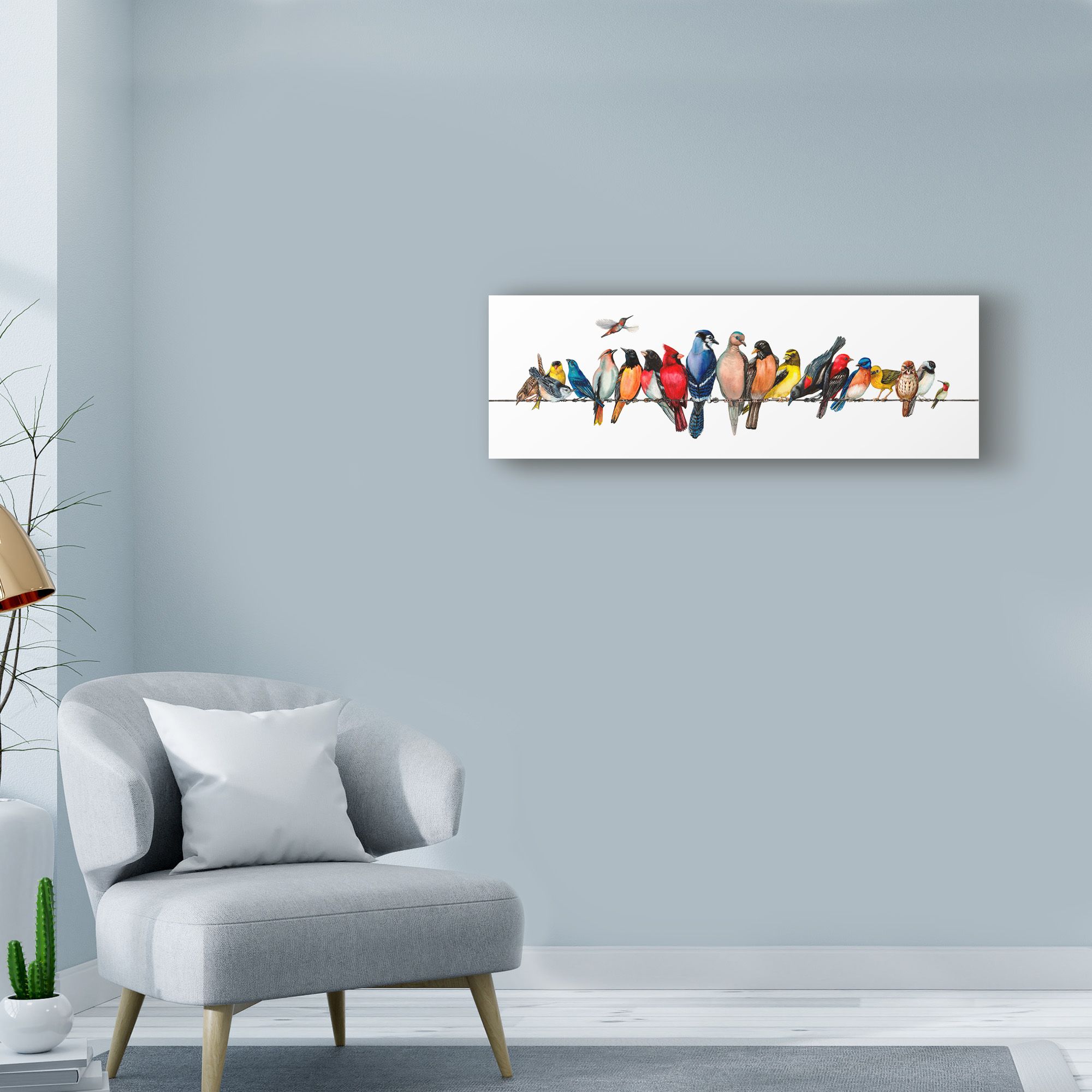 Trademark Fine Art 'large Bird Menagerie Ii' Canvas Artwendy Russell For Wall Decor By World Menagerie (View 28 of 30)