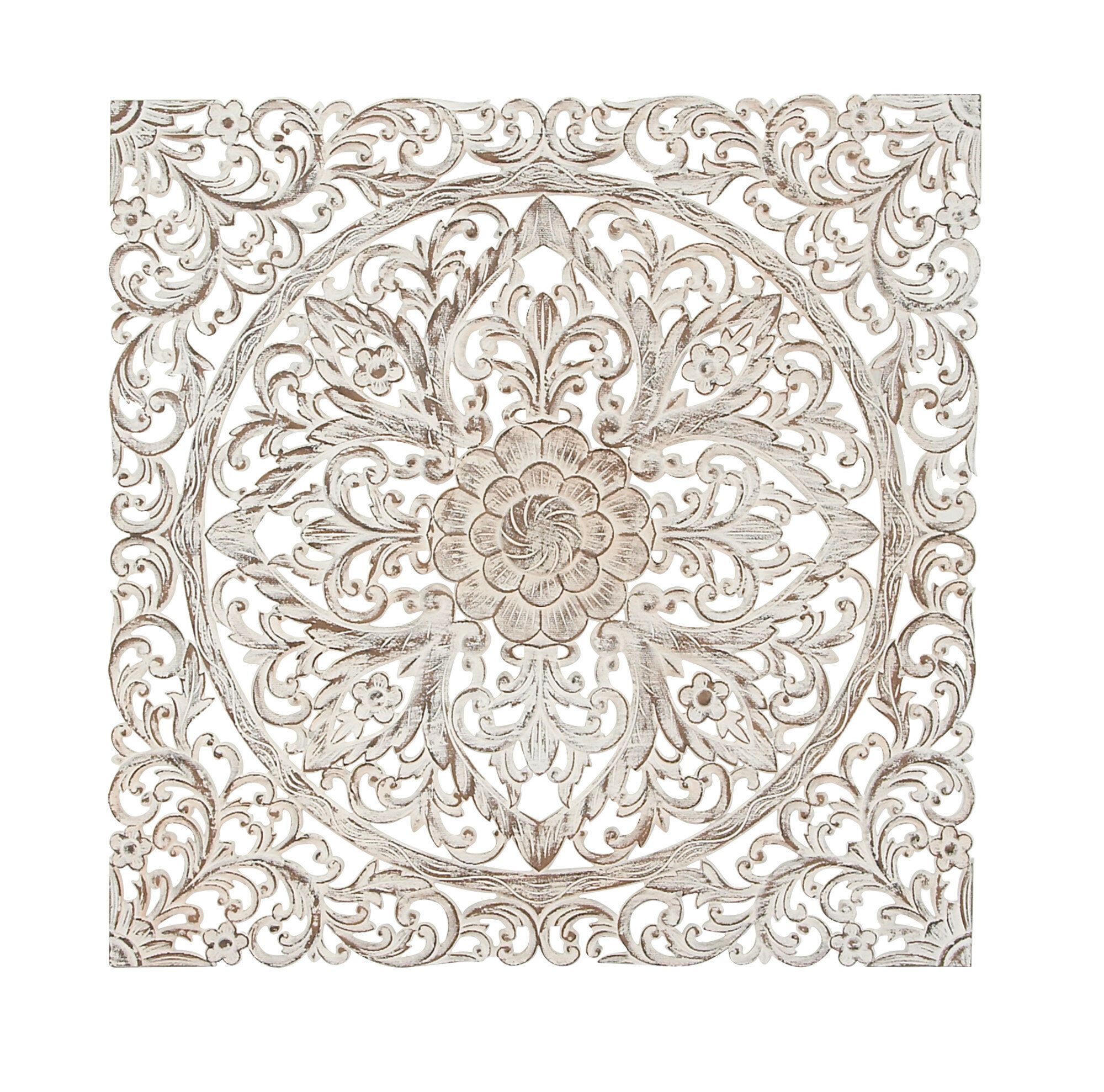 Traditional Carved Floral Medallion Wall Decor Intended For Shabby Medallion Wall Decor (View 8 of 30)
