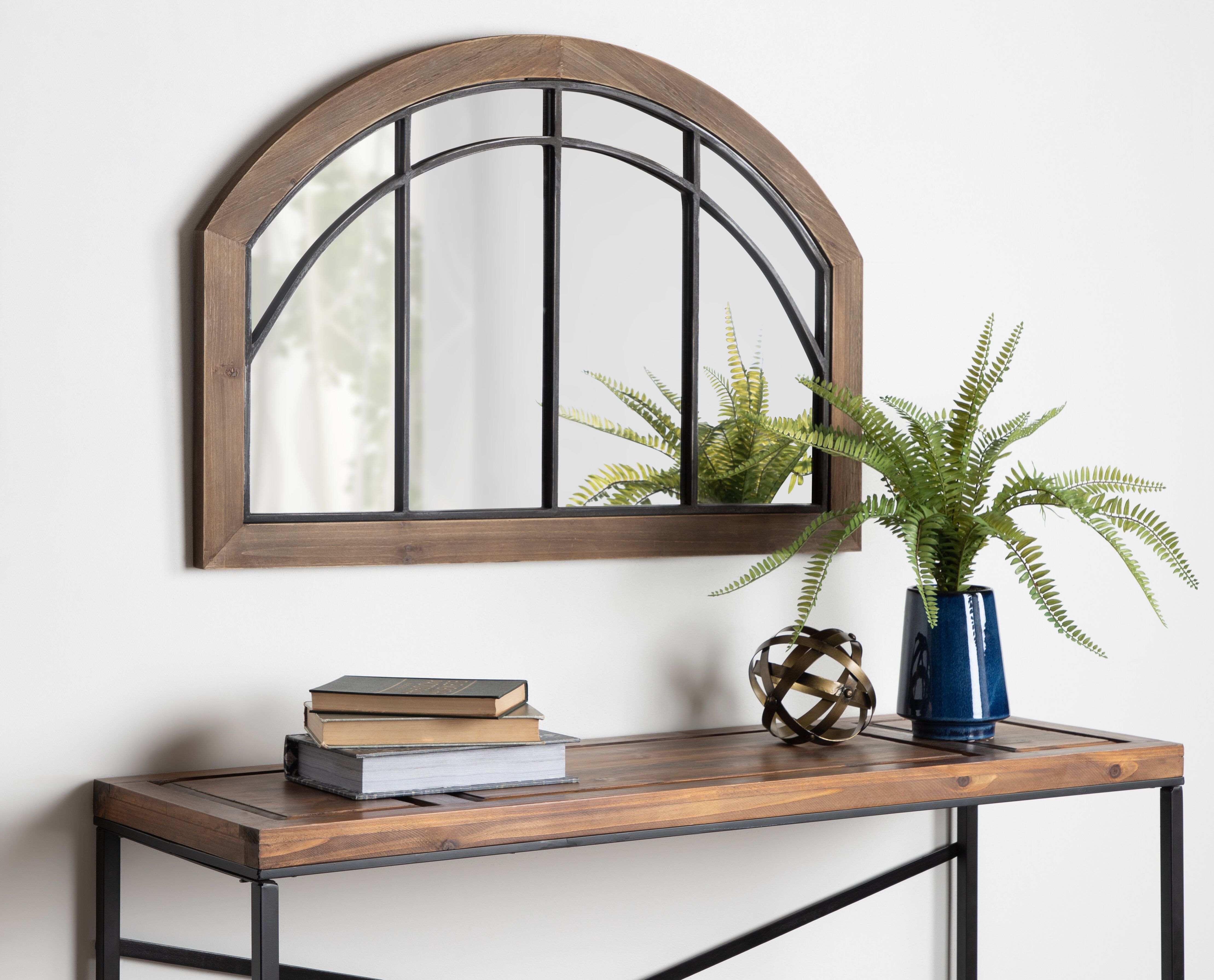 Treadwell Traditional Wood Arch Accent Mirror Throughout Minerva Accent Mirrors (View 23 of 30)