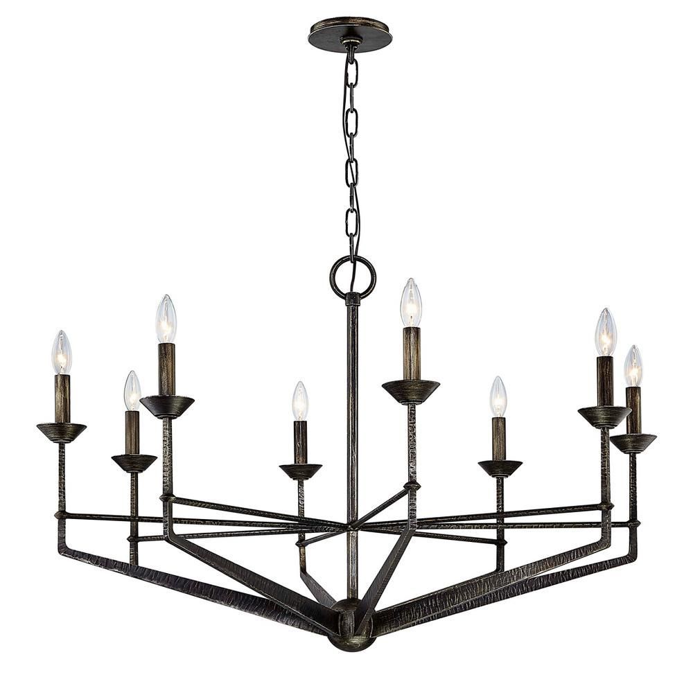 Troy Lighting Glasgow 8 Light Chandelier – Pompei Silver Within Giverny 9 Light Candle Style Chandeliers (View 18 of 30)