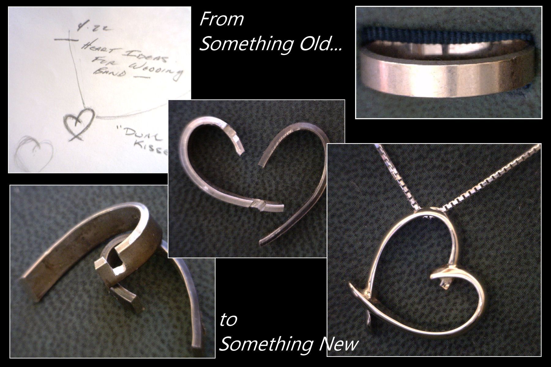 Turning An Old Wedding Band Into A Beautiful Heart Pendant For Schutt 5 Light Cluster Pendants (View 26 of 30)