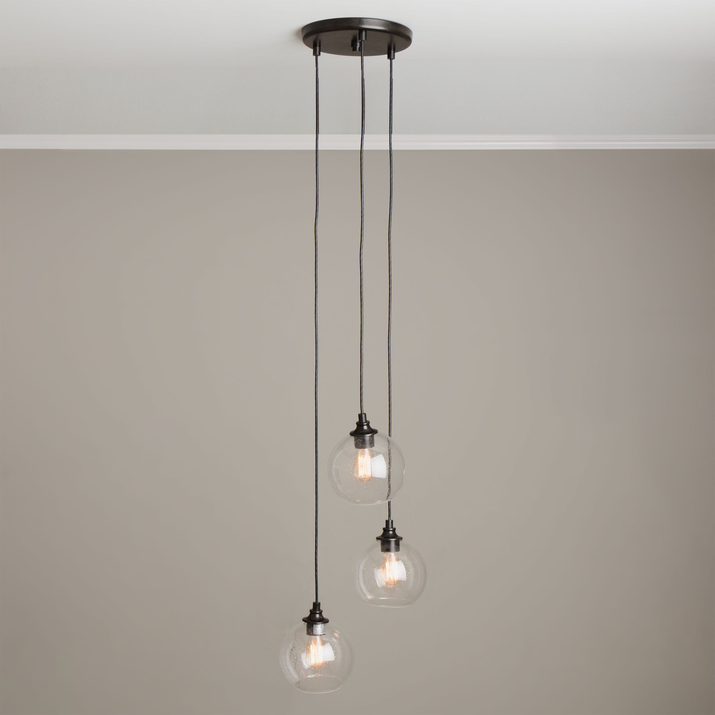Uptown 3 Light Clear Globe Cluster Pendant In 2019 | House With Regard To Zachery 5 Light Led Cluster Pendants (View 6 of 30)