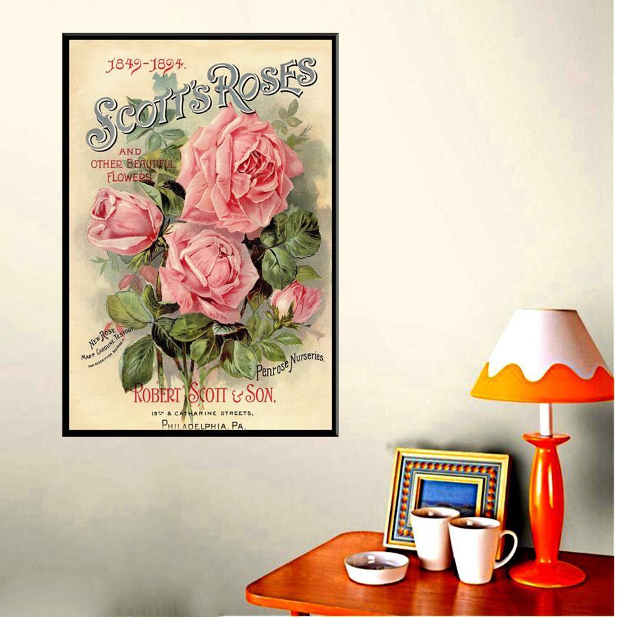 Us $12.88 8% Off|pink Scott's Roses Poster Hd Printed Flower Wall Art  Canvas Paintng For Living Room Wall Decor Flowers Home Decoration  Wholesale In With Regard To Flower Wall Decor (Photo 29 of 30)
