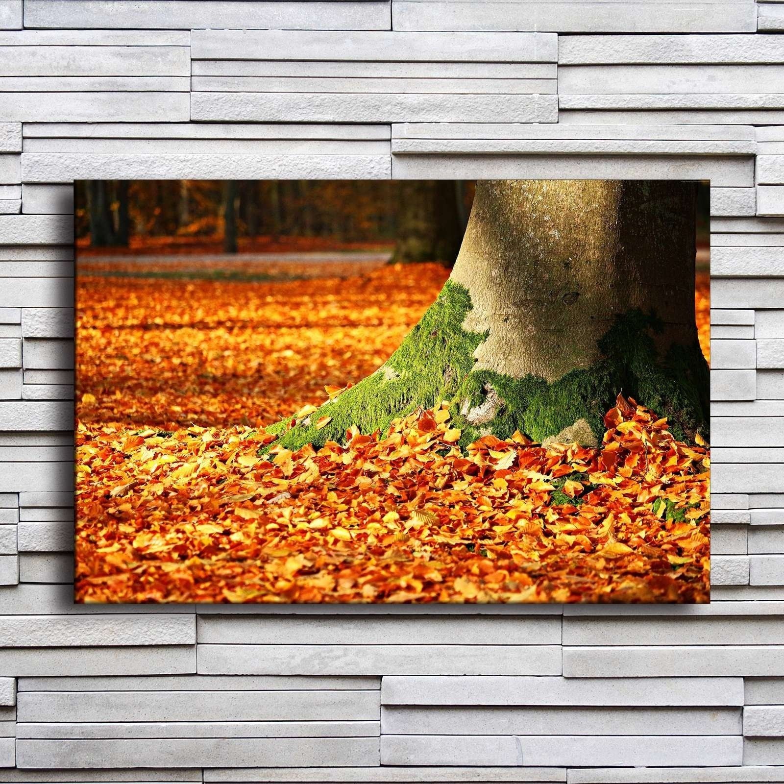 Us $2.5 47% Off|home Decor Canvas Painting Wall Art 1 Piece Autumn Forest  Fall Blowing Leaves Tree Trunk Pictures Prints Poster For Living Room In Throughout Blowing Leaves Wall Decor (Photo 26 of 30)
