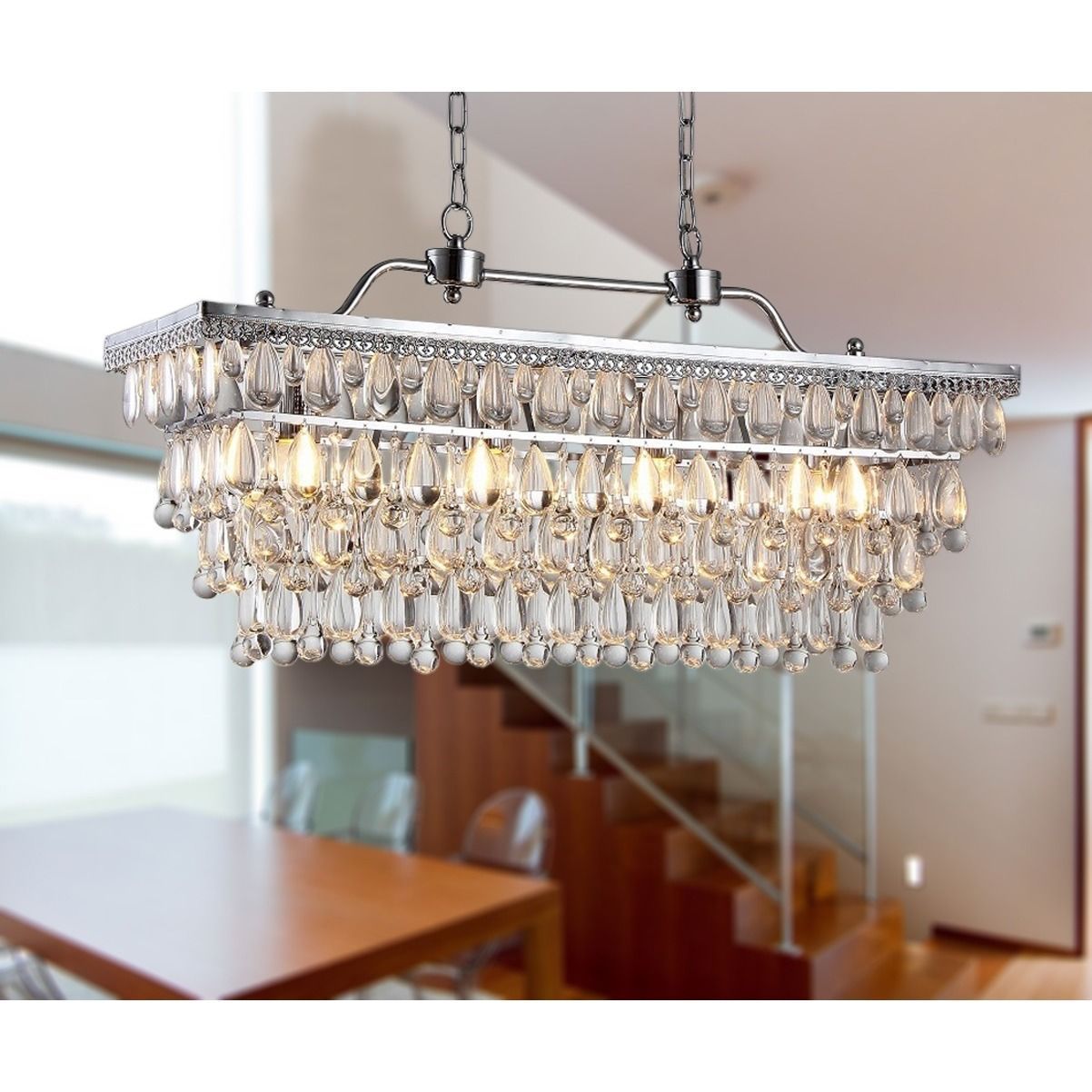 Willow 4 Light Crystal 30 Inch Chrome Chandelier – Artofit With Whitten 4 Light Crystal Chandeliers (View 6 of 30)