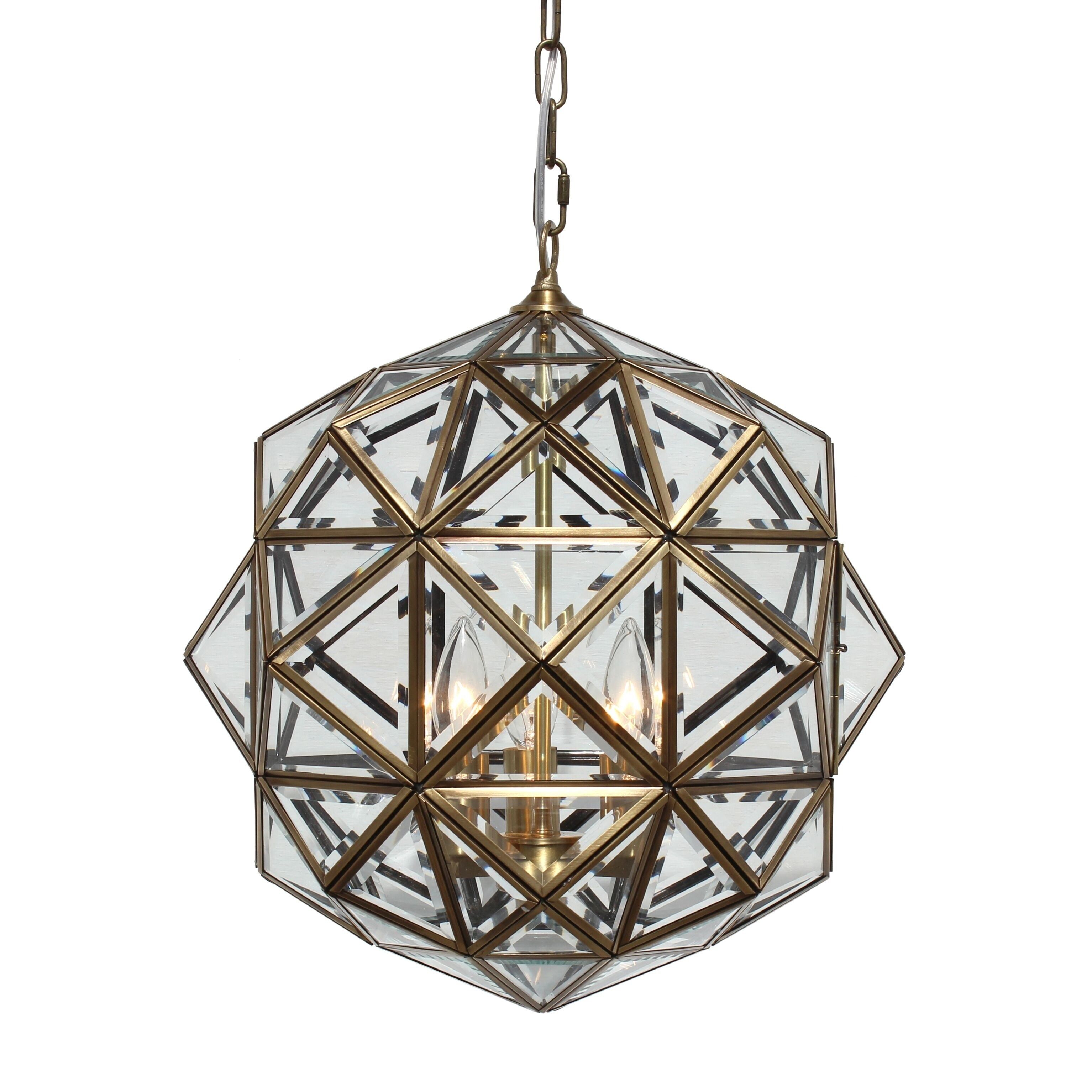 Worlds Away Valencia Round Clear Glass Faceted Pendant Regarding Hydetown 1 Light Single Geometric Pendants (View 11 of 30)
