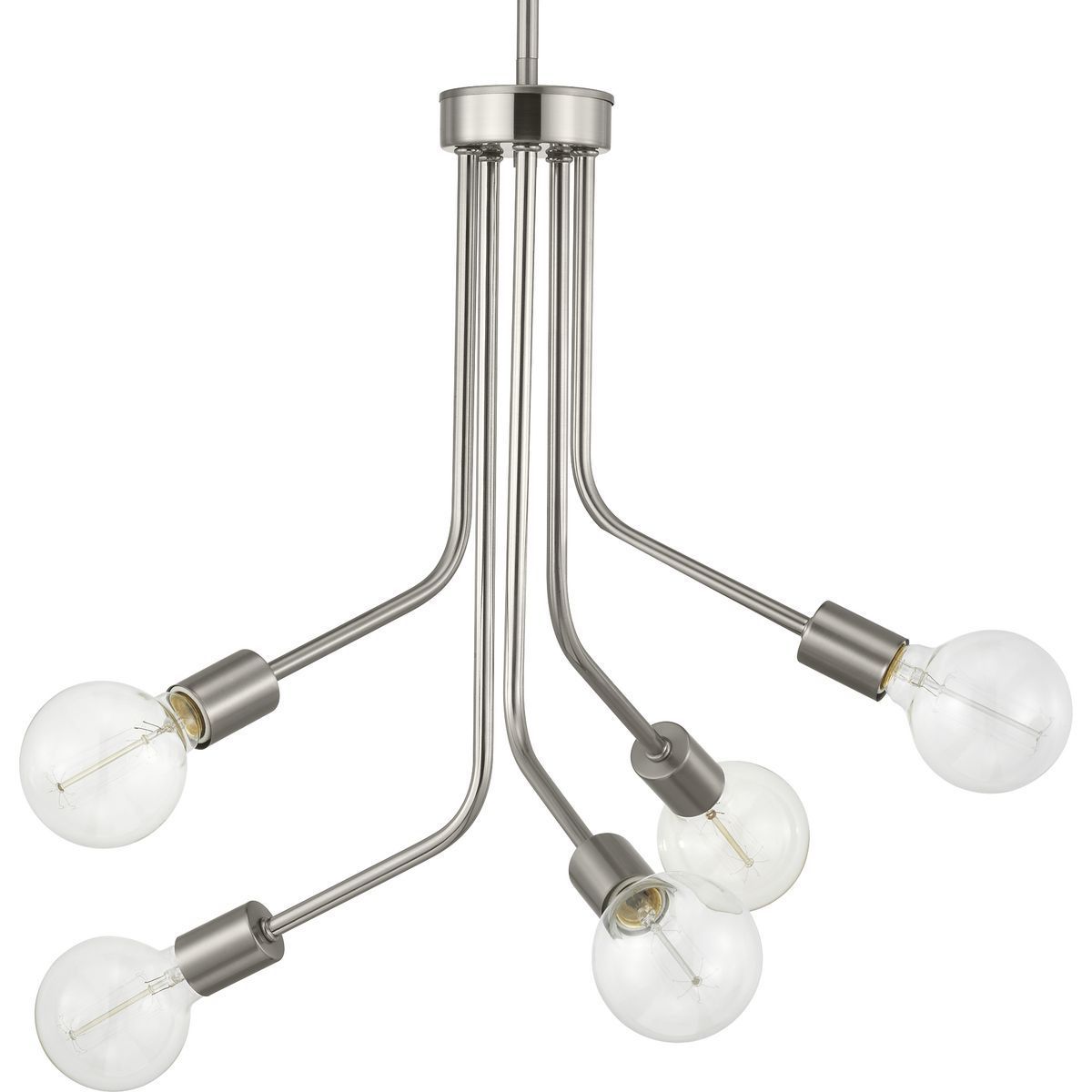 Zag Collection Five Light Chandelier, Brushed Nickel Finish With Eladia 6 Light Sputnik Chandeliers (View 30 of 30)