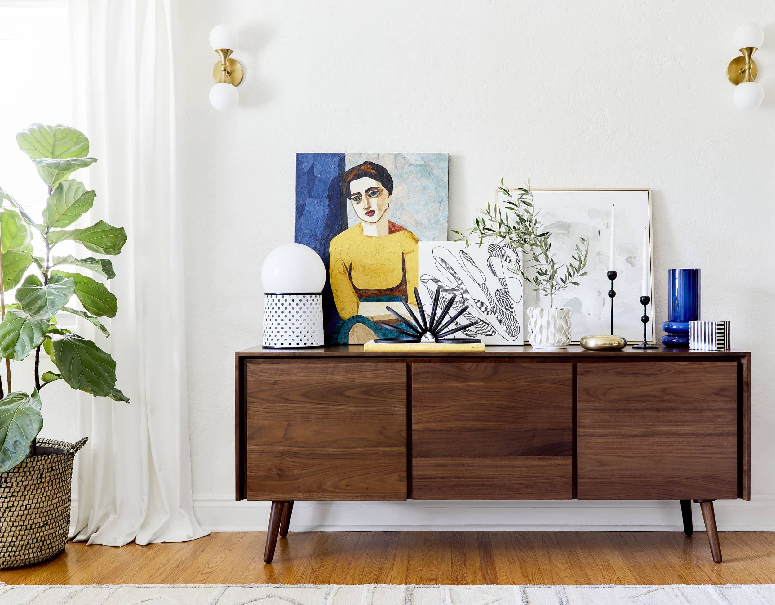 4 Ways To Style That Credenza For "real Life" + Shop Our Intended For Geometric Shapes Credenzas (Photo 28 of 30)