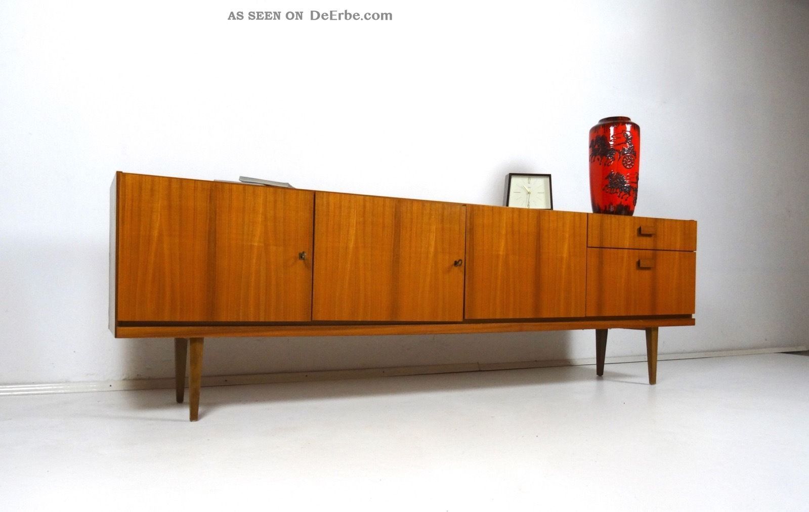 60er Design Sideboard Danish Modern Möbel Teak Mid Century 50er Pertaining To Mid Century Modern Scandinavian Style Buffets (View 5 of 30)
