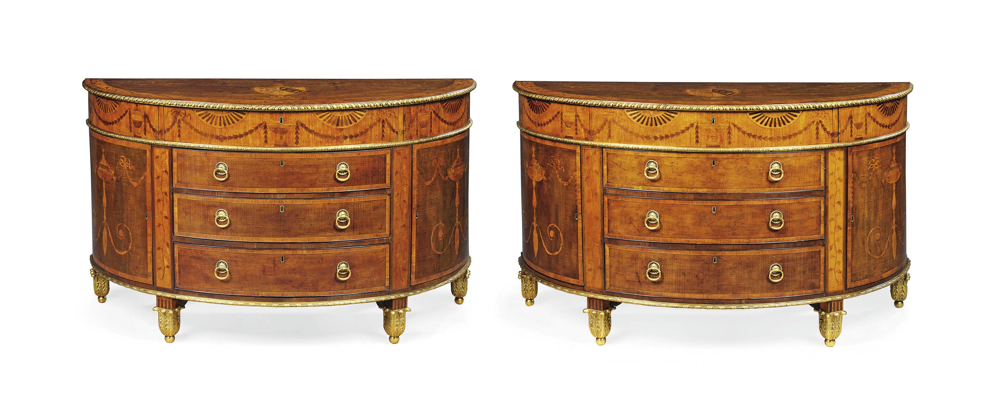 A Pair Of George Iii Ormolu Mounted Sycamore, Satinwood And For Sayles Sideboards (View 18 of 30)