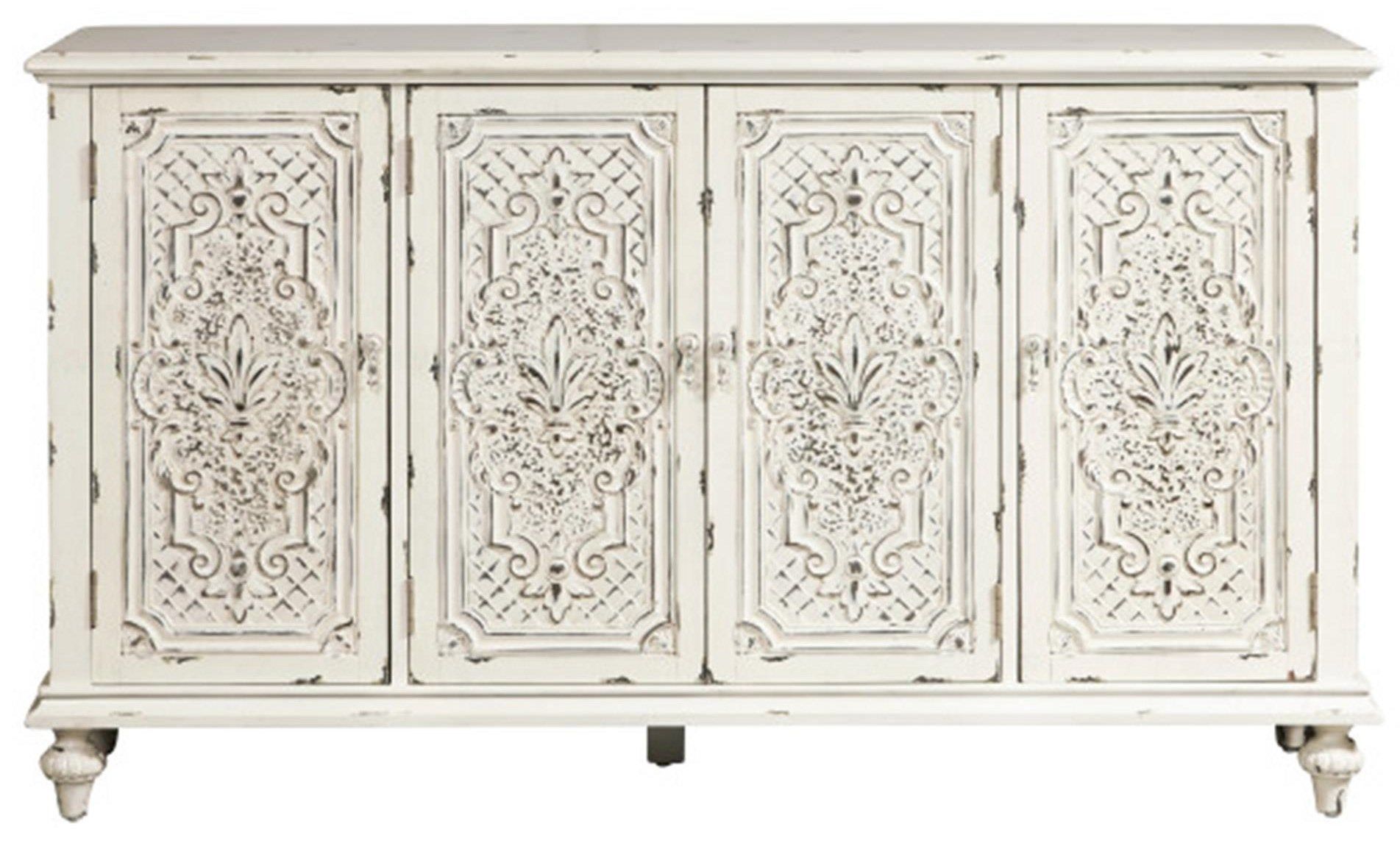 Accents Ornate 4 Door Credenzapulaski Furniture | Home Pertaining To Tott And Eling Sideboards (View 19 of 30)
