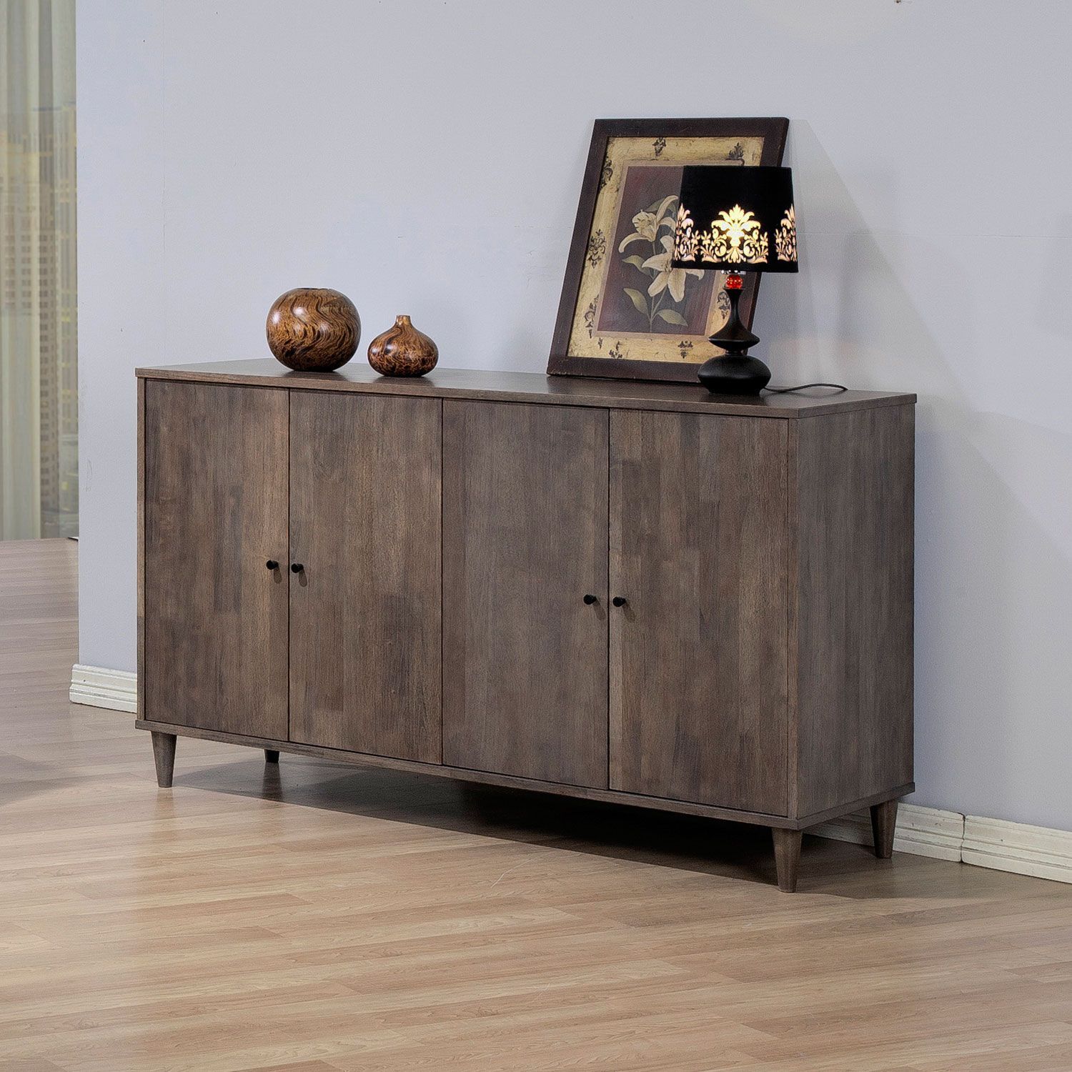Add A Stylish Look To Any Space With This Light Charcoal Within Strick &amp; Bolton Dallas Walnut Buffets (Photo 5 of 30)