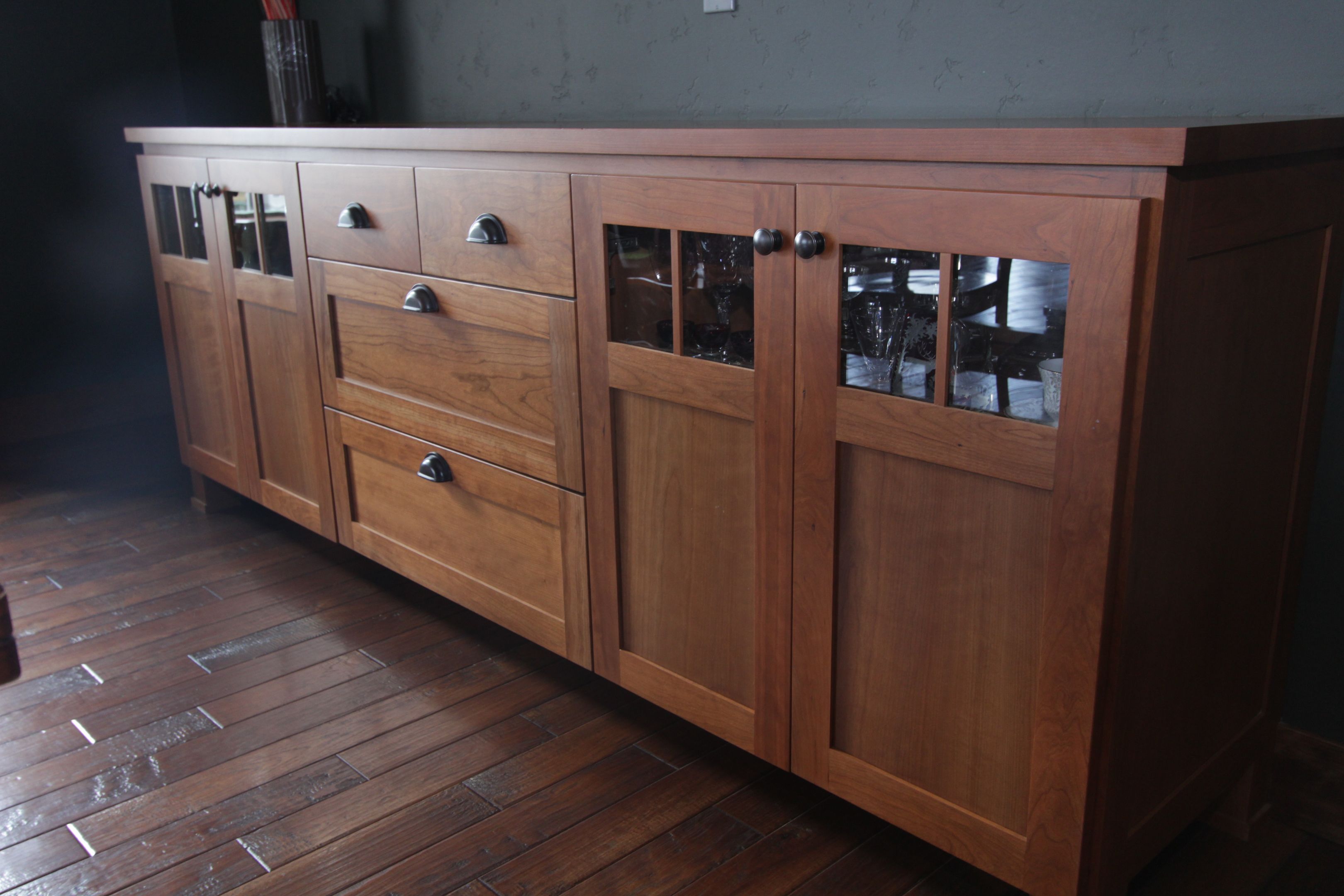 Affordable Custom Cabinets – Showroom Intended For Medium Cherry Buffets With Wood Top (View 10 of 30)
