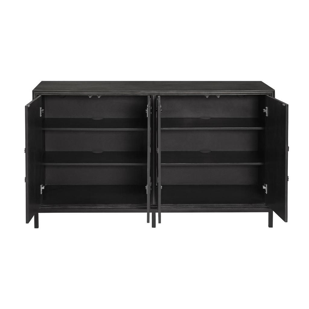 Amberley Dark Grey Four Door Credenza Within Geometric Shapes Credenzas (View 12 of 30)
