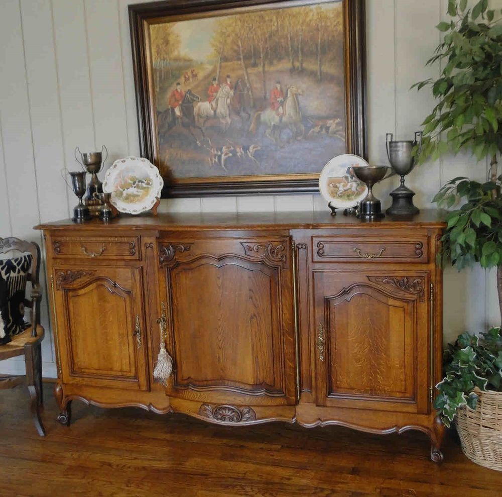 Antique French Country Buffet Sideboard Server Provence For French Oak Buffets (View 16 of 30)