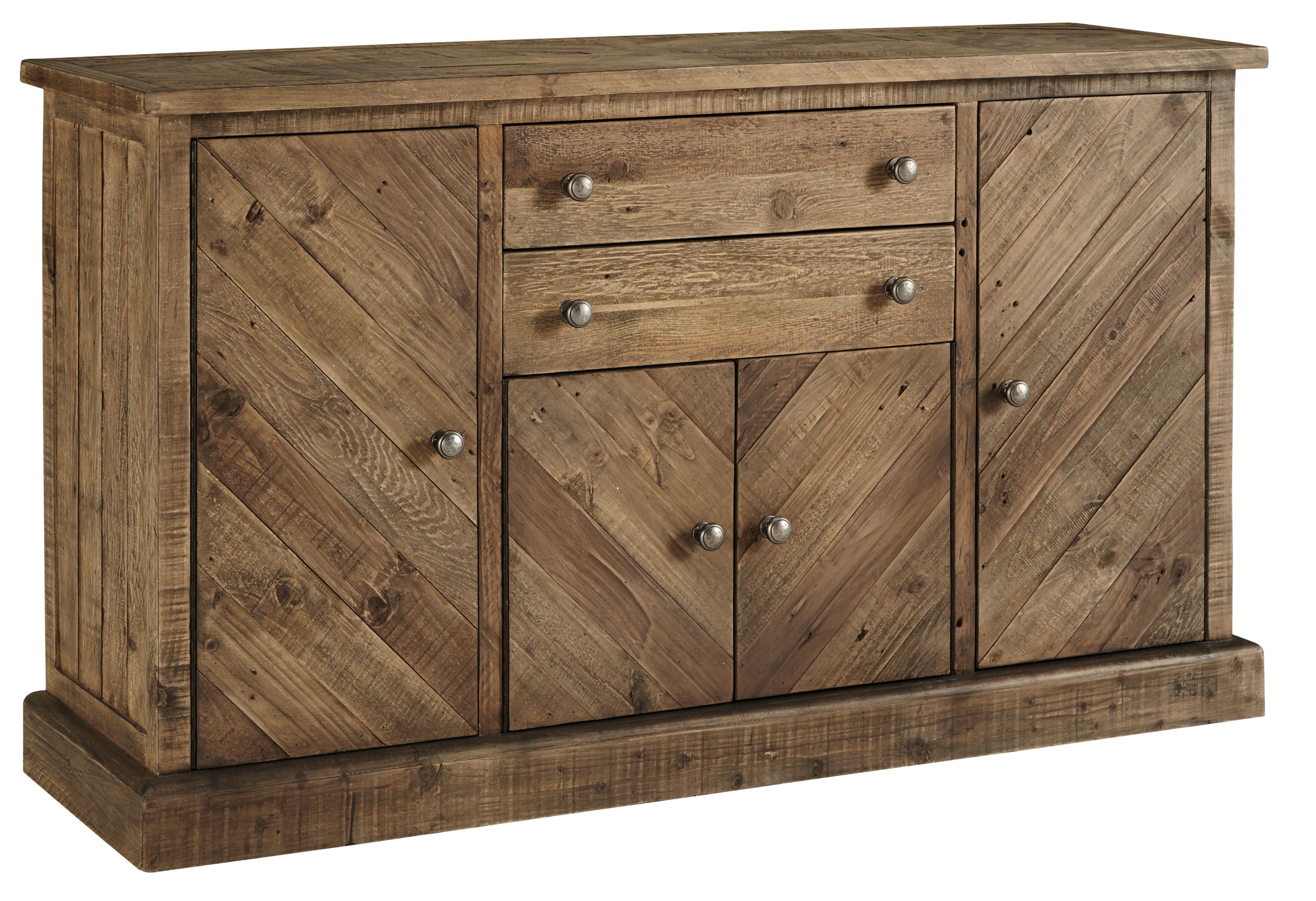 Ashley Furniture Grindleburg Light Brown Dining Room Server Throughout Wooden Deconstruction Credenzas (View 23 of 30)