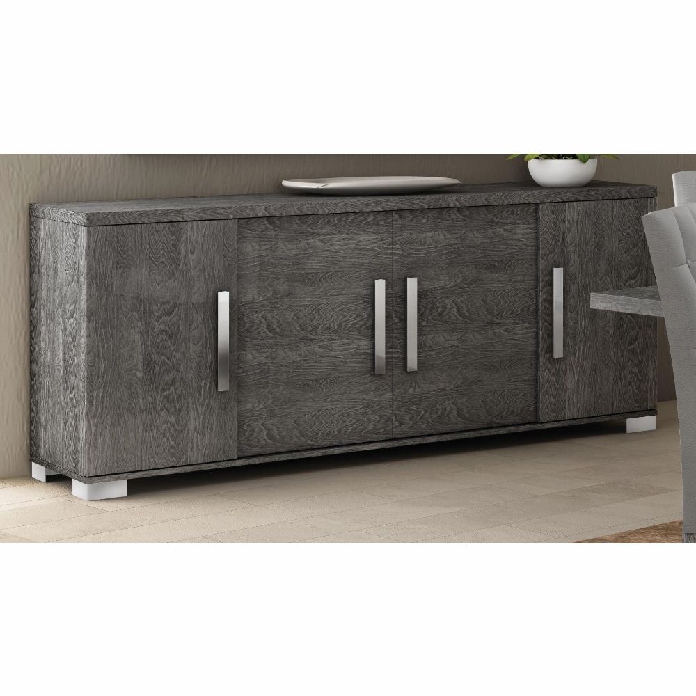 Athome Usa – Sarah 4/drawer Buffet In Grey Birch Lacquer Finish – Sadgrb401 Intended For 4 Door Lacquer Buffets (View 11 of 30)
