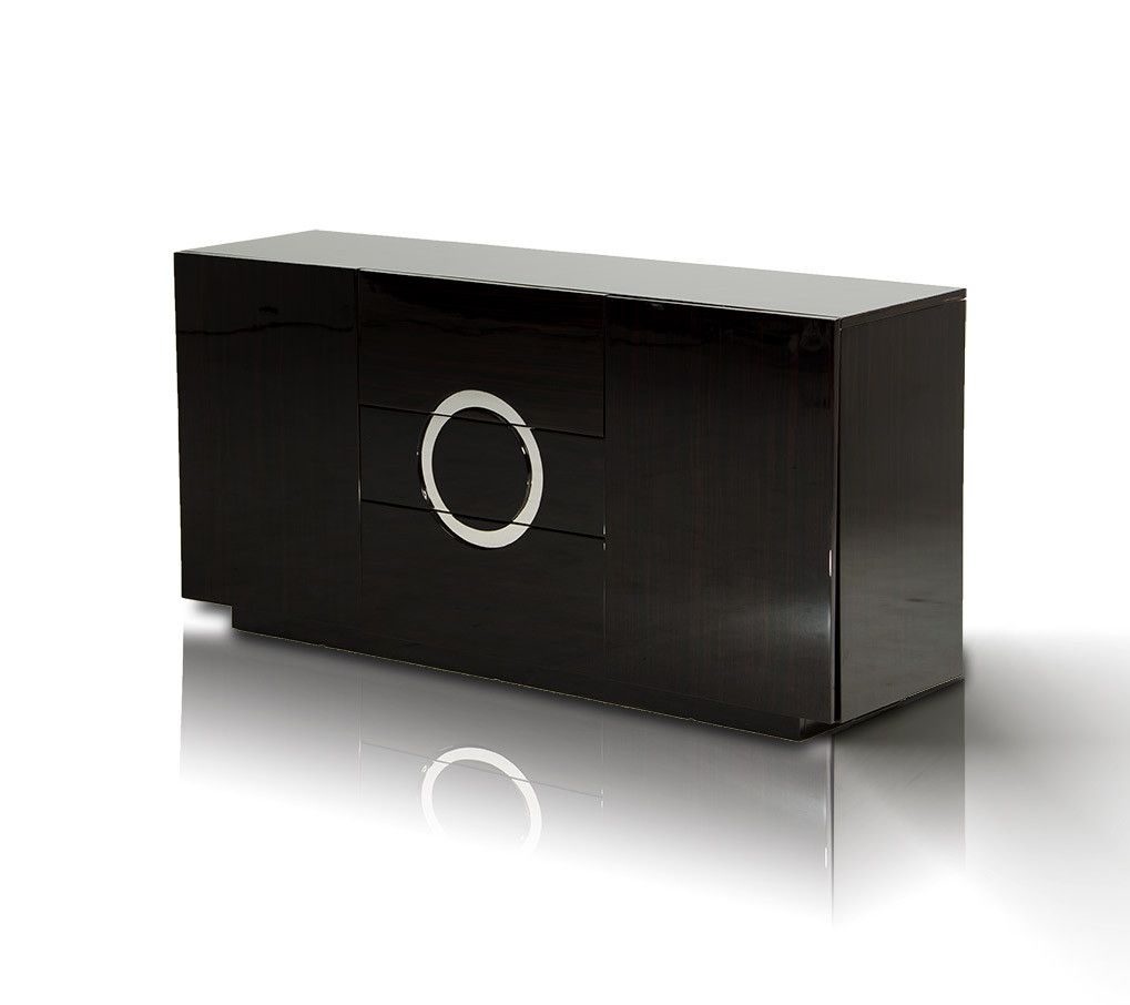 A&x Ovidius Ebony Lacquer Modern Buffet Pertaining To Modern Lacquer 2 Door 3 Drawer Buffets (Photo 20 of 30)