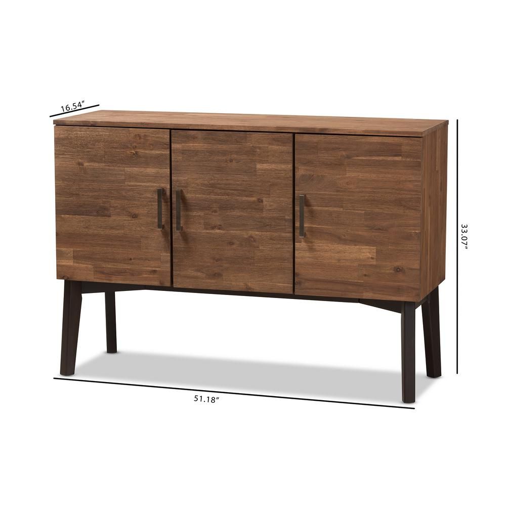 Baxton Studio Selena Brown Sideboard 28862 7635 Hd – The For Mid Century Retro Modern Oak And Espresso Wood Buffets (View 10 of 30)