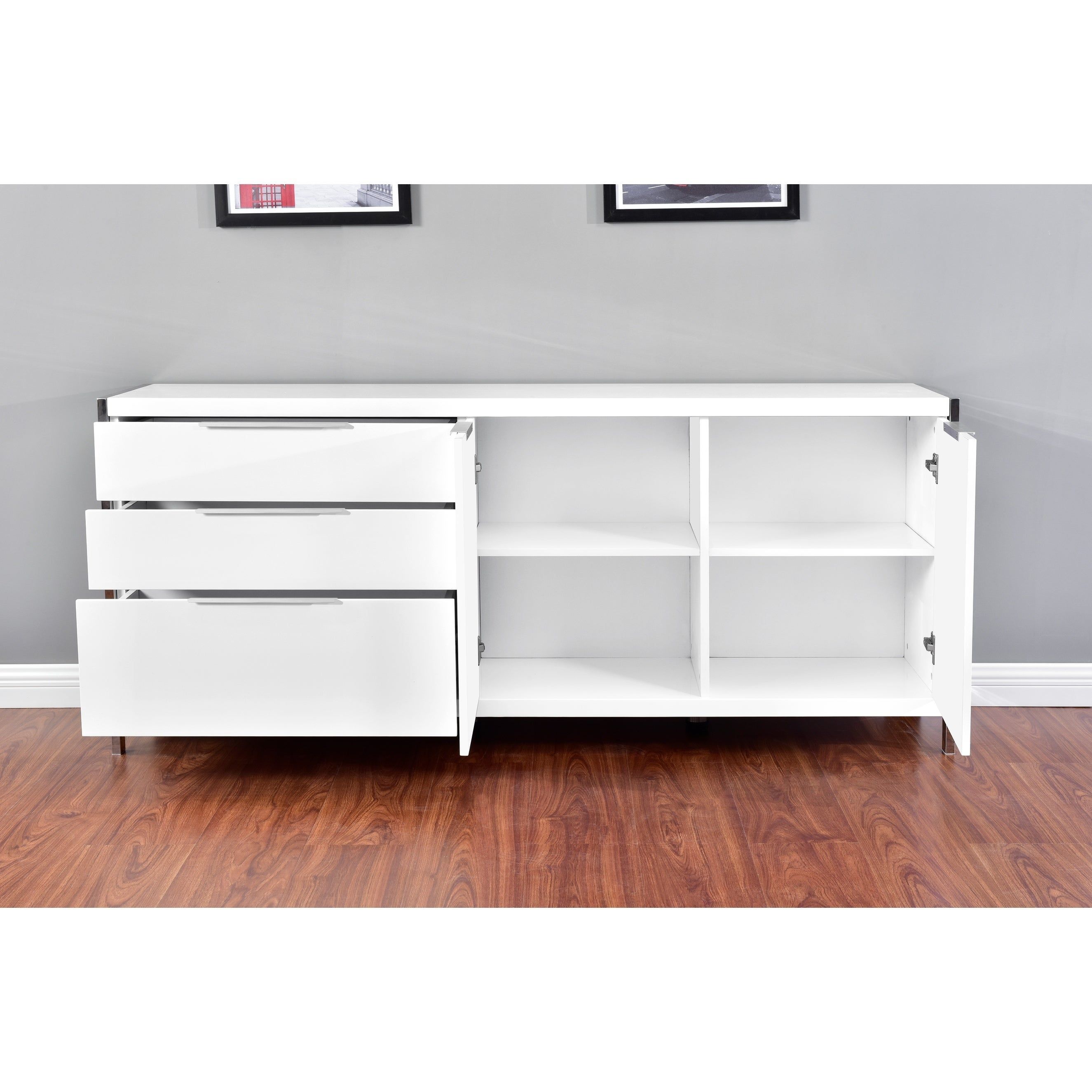 Best Quality Furniture Modern Lacquer 2 Door, 3 Drawer Cabinet Intended For Modern Lacquer 2 Door 3 Drawer Buffets (Photo 4 of 30)