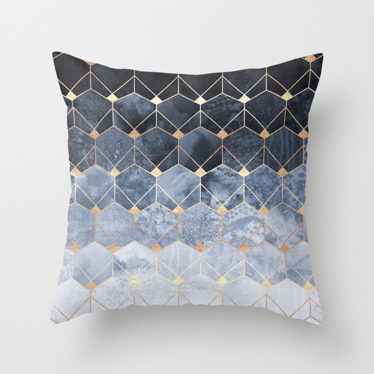 Blue Hexagons And Diamonds Throw Pillow Intended For Blue Hexagons And Diamonds Credenzas (Photo 18 of 30)