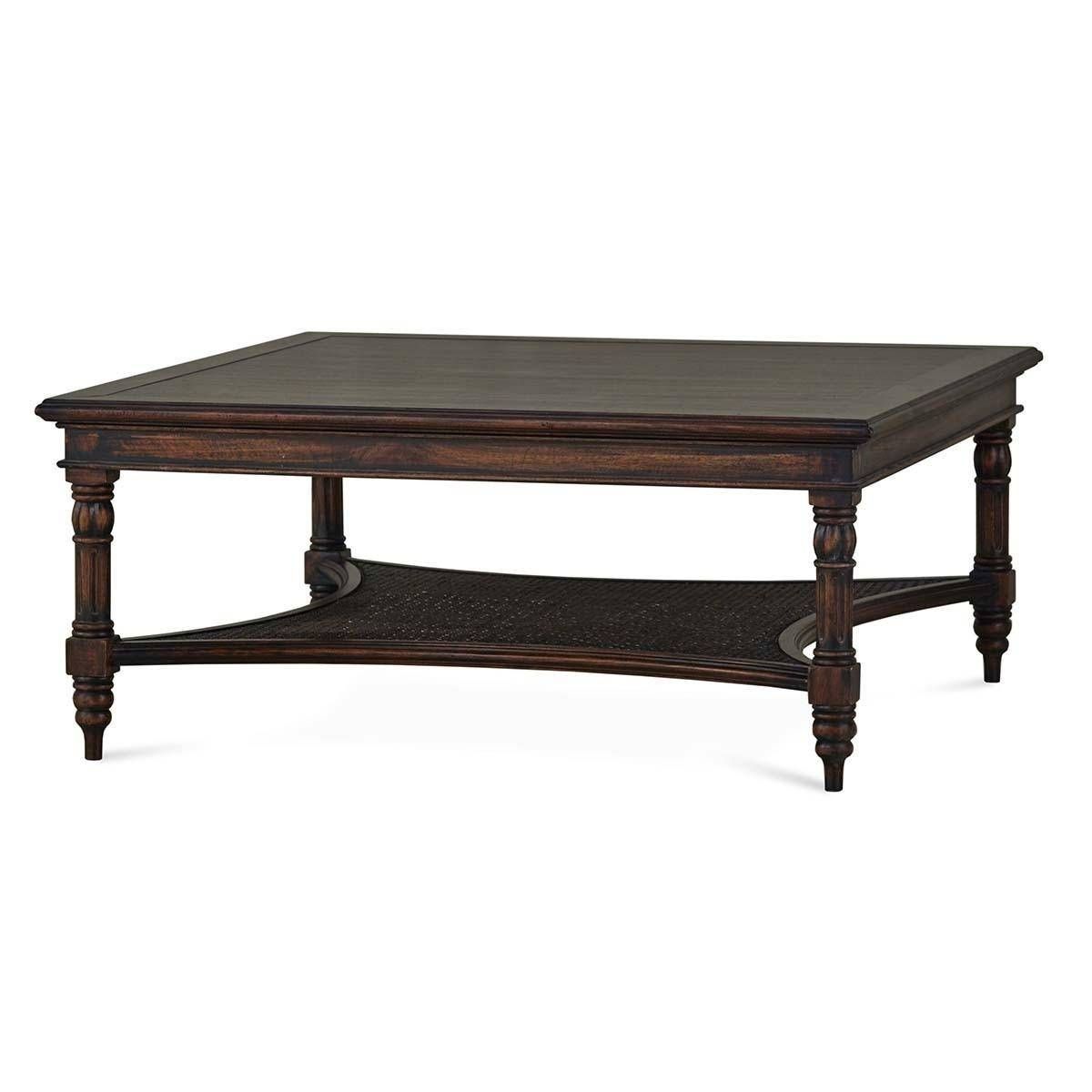 Bramble 26625 Vintage Dark Brown Montego Square Coffee Table Intended For Simple Living Montego Black Wooden Buffets (Photo 23 of 30)