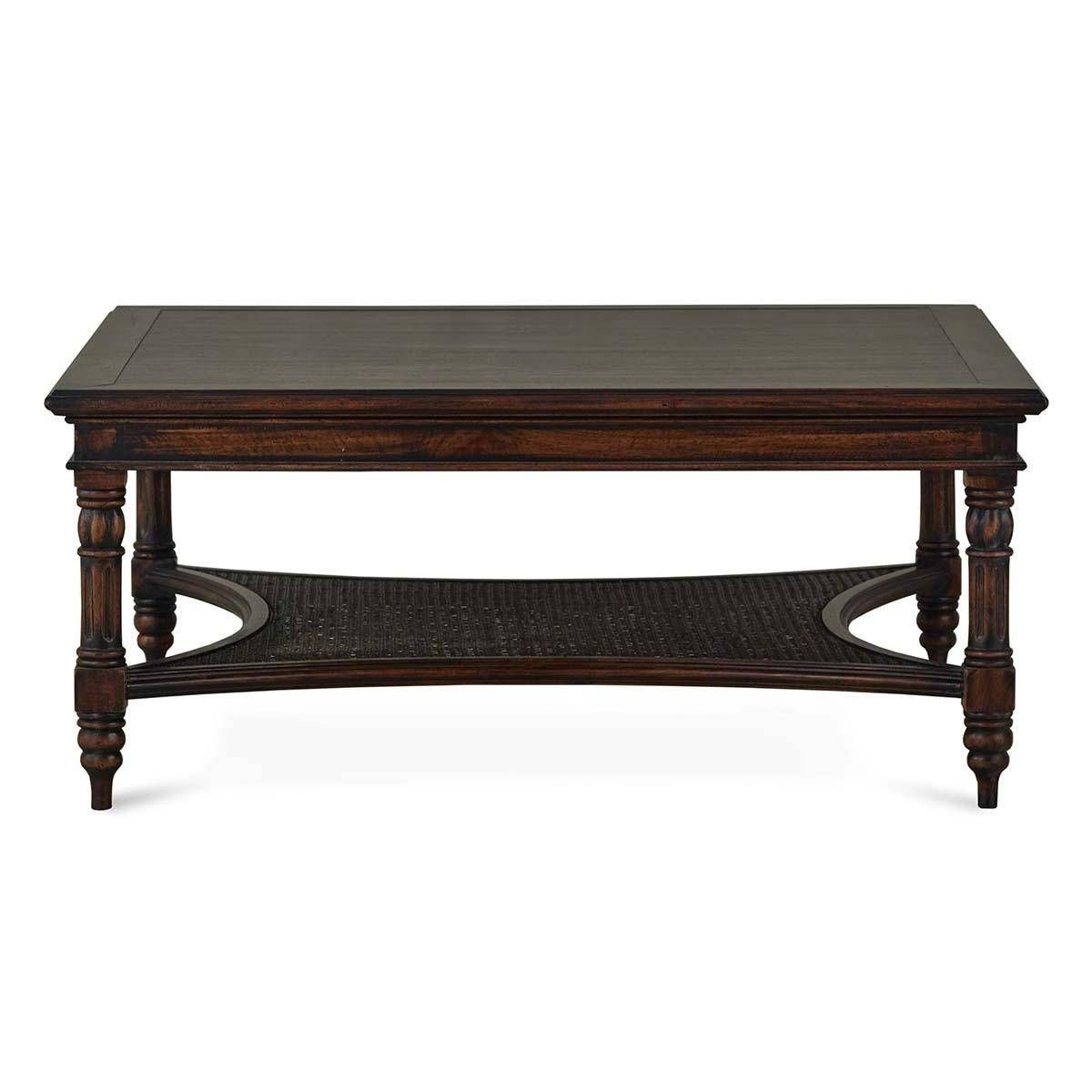 Bramble 26625 Vintage Dark Brown Montego Square Coffee Table Throughout Simple Living Montego Black Wooden Buffets (Photo 15 of 30)