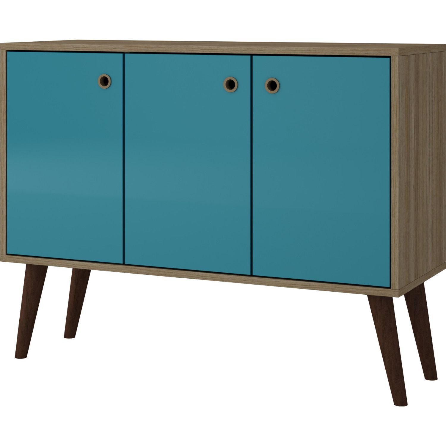 Bromma 35" Buffet Console W/ 3 Shelves & 3 Doors In Oak Throughout Dovray Sideboards (View 16 of 30)