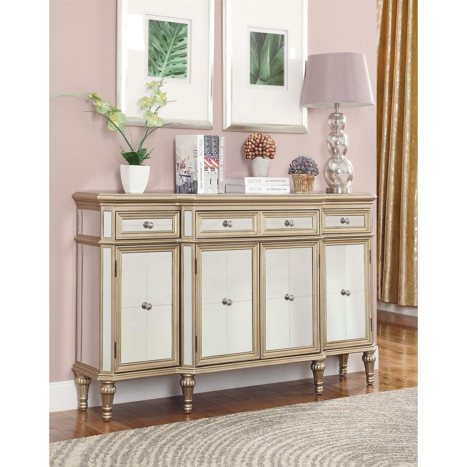 Coast To Coast 56326 60" Door Drawer Credenza In Estaline Intended For Raquette Sideboards (View 15 of 30)