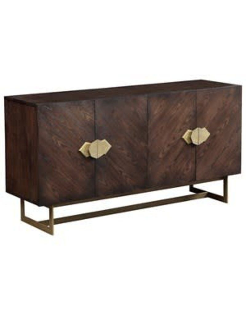 Coast To Coast Imports Four Door Media Credenza With Geometric Shapes Credenzas (View 27 of 30)