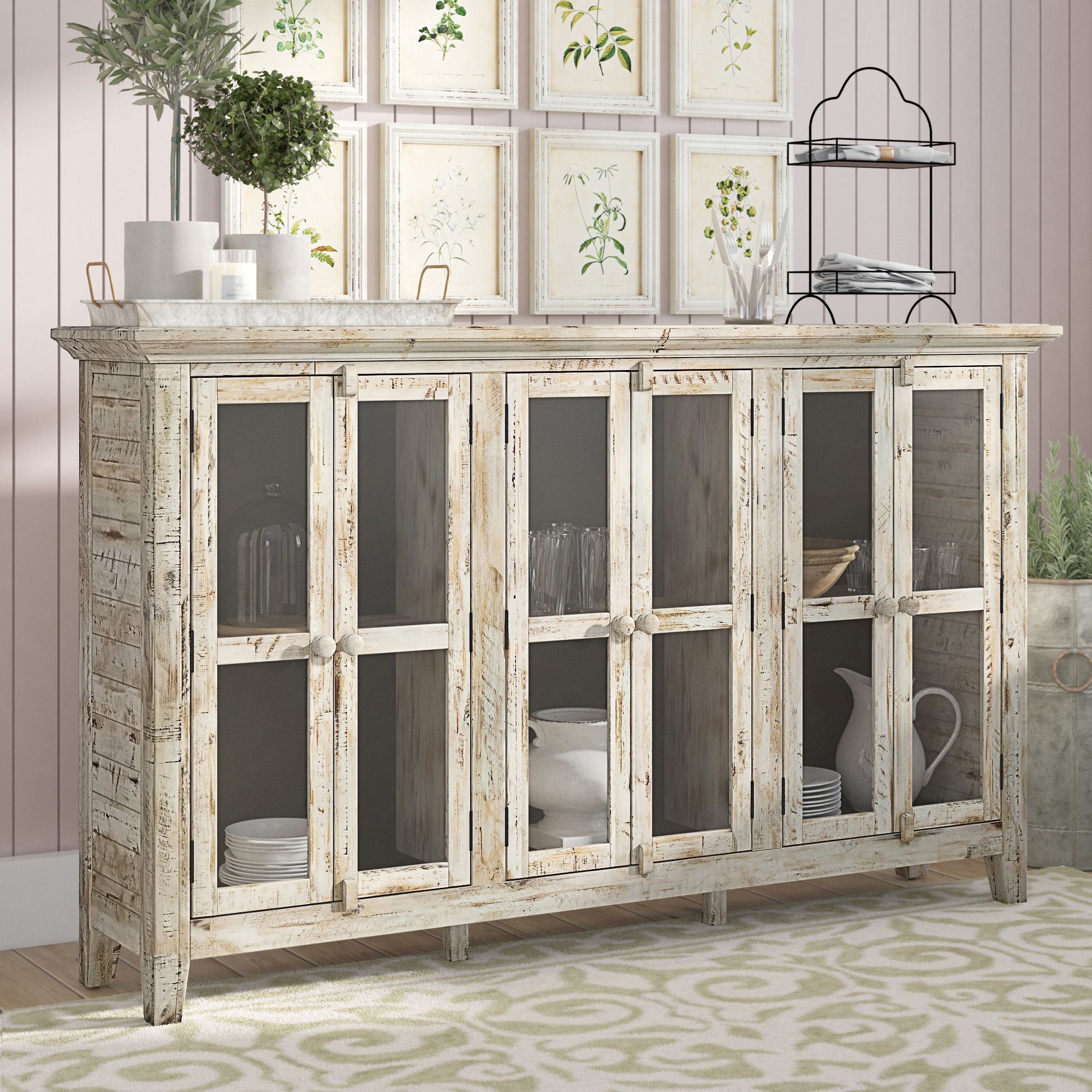 Credenza Cabinet Bed | Wayfair Inside Pink And Navy Peaks Credenzas (View 21 of 30)